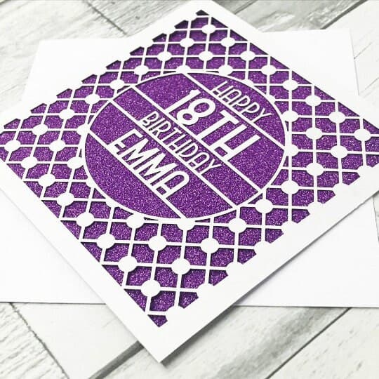Personalised Laser-Cut Birthday Card, Glitter Inlay, Any Age - image 4