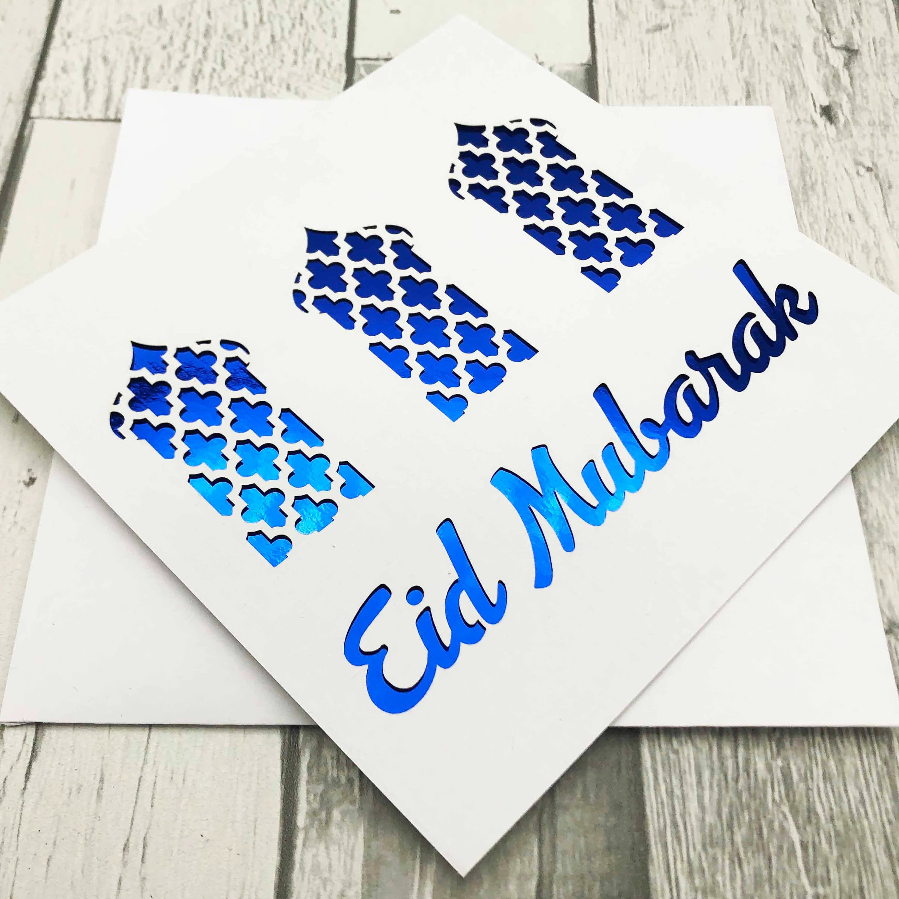 Eid Mubarak Card, Laser Cut Pearlescent Islamic Gift - image 3