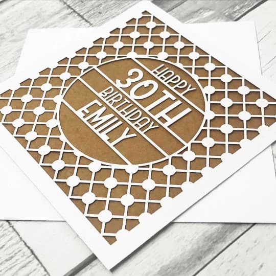 Personalised Laser-Cut Birthday Card, Glitter Inlay, Any Age - image 5