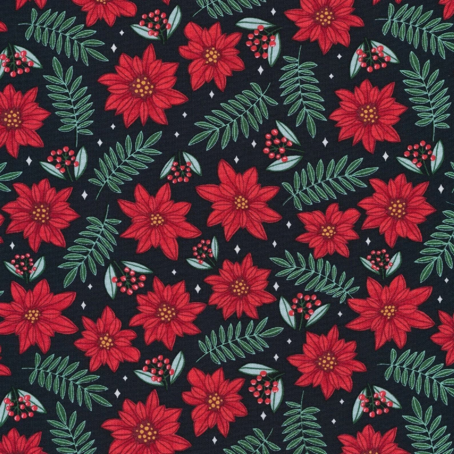 Poinsettia from Winter Wonderland for Cloud9 Fabrics