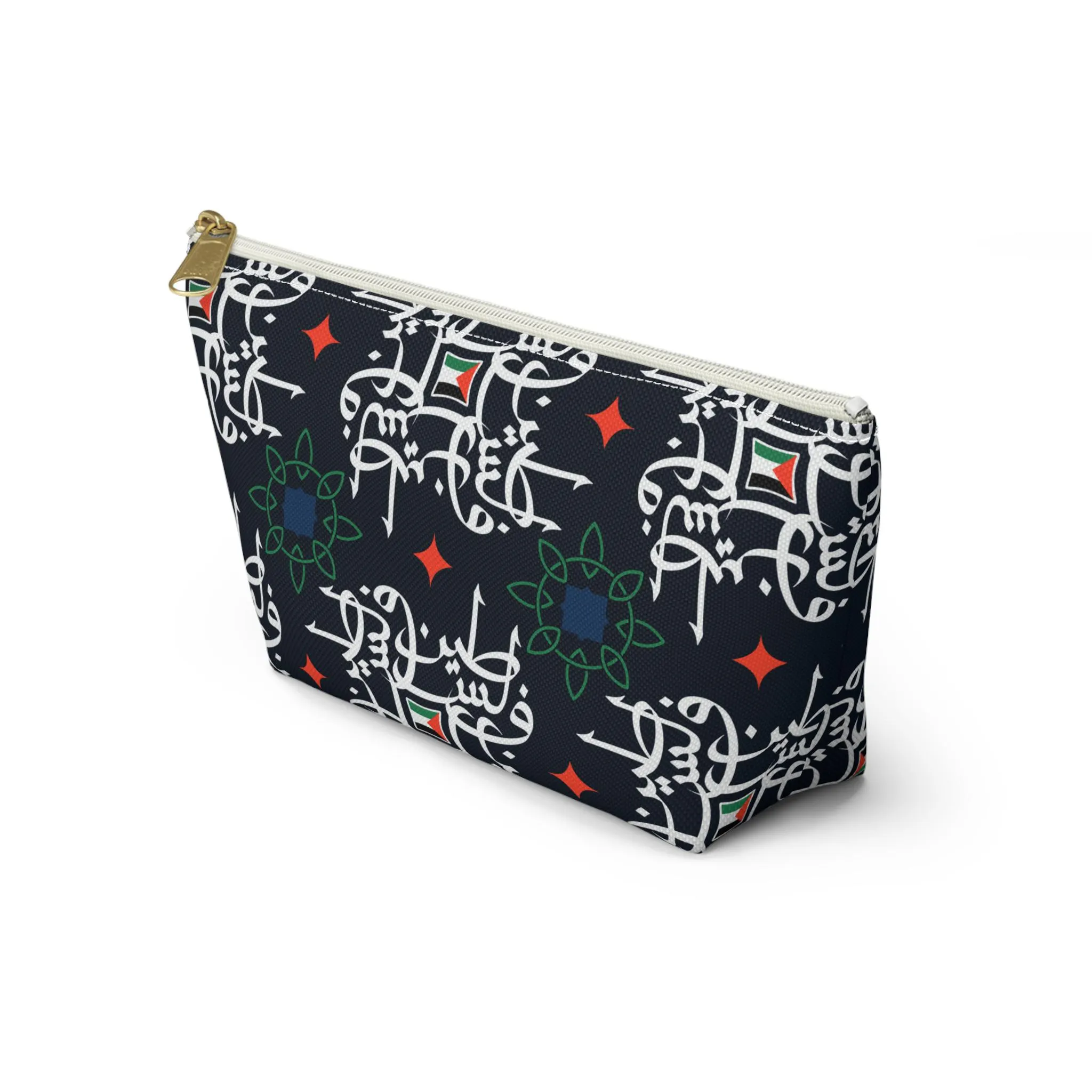 Pouch, Palestine Arabic Calligraphy Accessory Bag, Palestinian Gift, Travel Organizer, T-bottom Zipper Pouch, watermelon supporter gift - image 4
