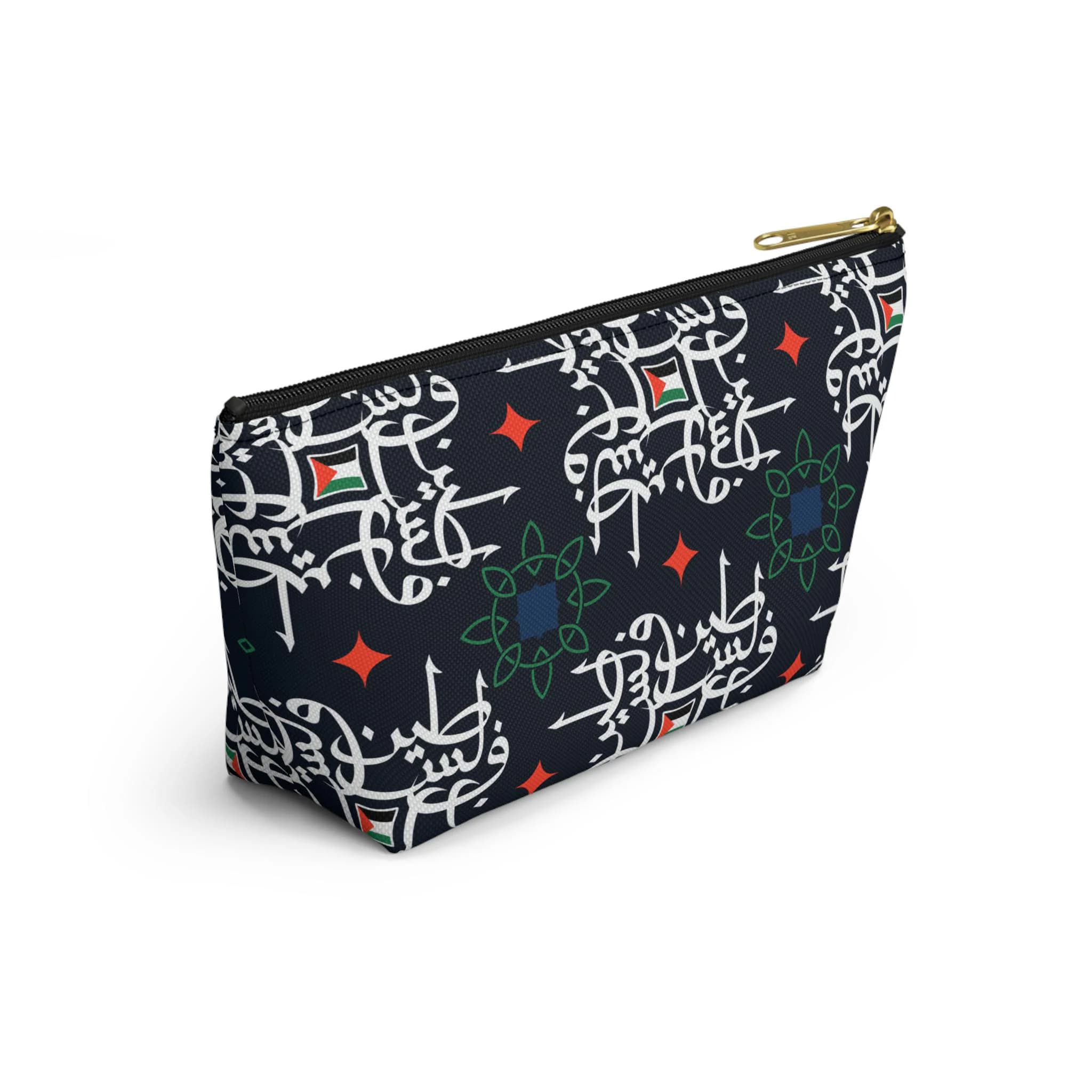 Pouch, Palestine Arabic Calligraphy Accessory Bag, Palestinian Gift, Travel Organizer, T-bottom Zipper Pouch, watermelon supporter gift - image 5