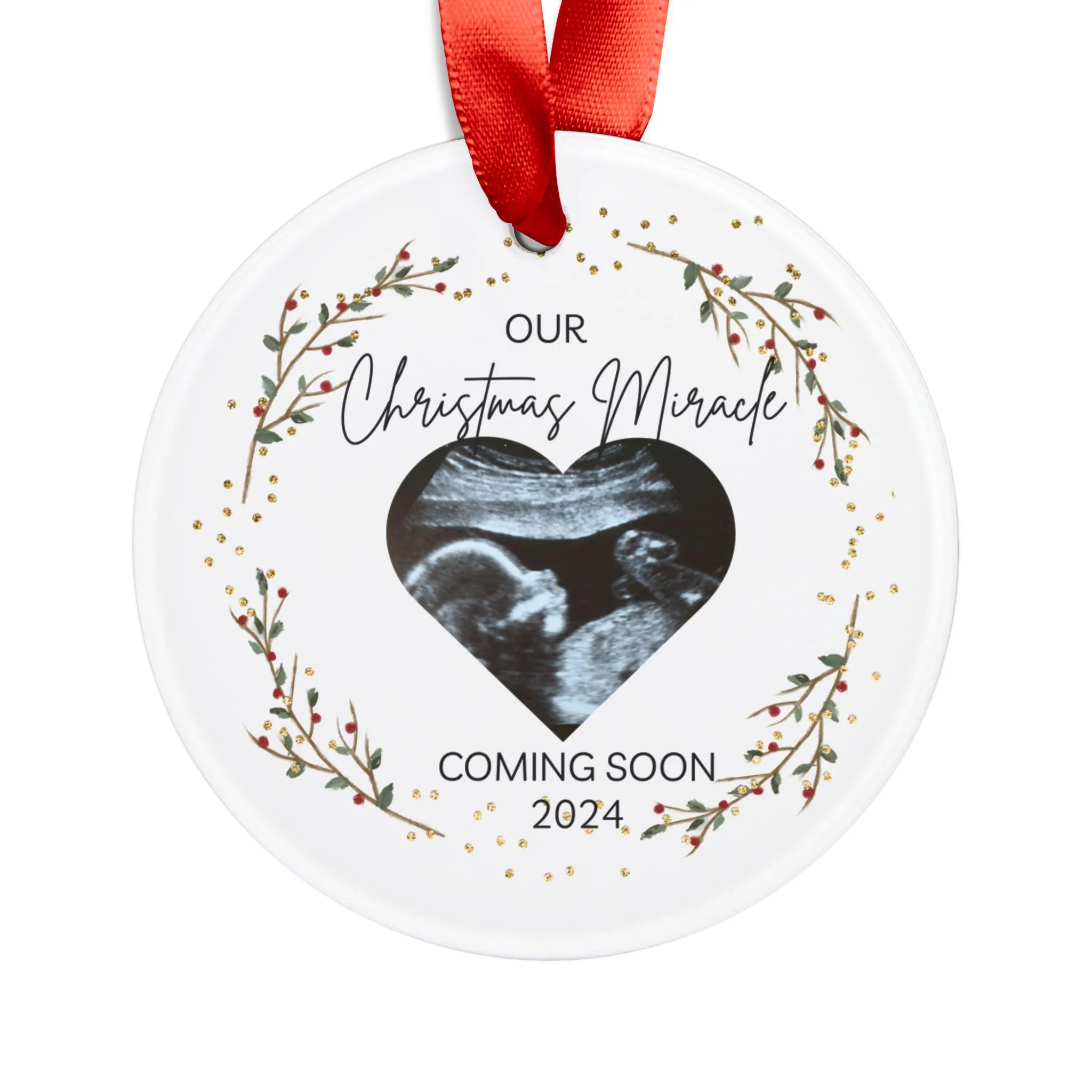 personalized Ornament, Sonogram Keepsake Ultrasound Photo Baby New Parent Gift, Gift for Parents, Baby Shower Gift, - image 3