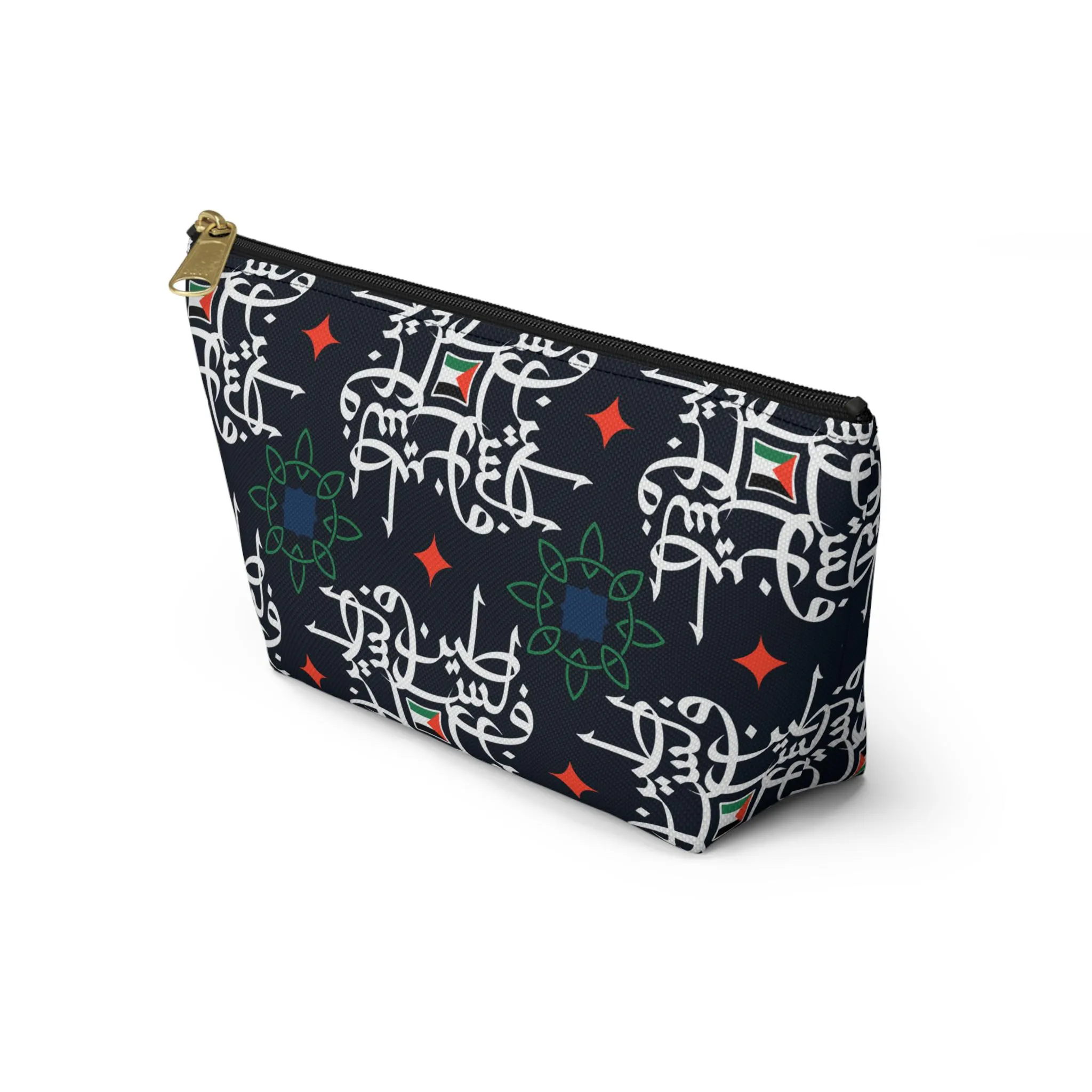 Pouch, Palestine Arabic Calligraphy Accessory Bag, Palestinian Gift, Travel Organizer, T-bottom Zipper Pouch, watermelon supporter gift - image 3
