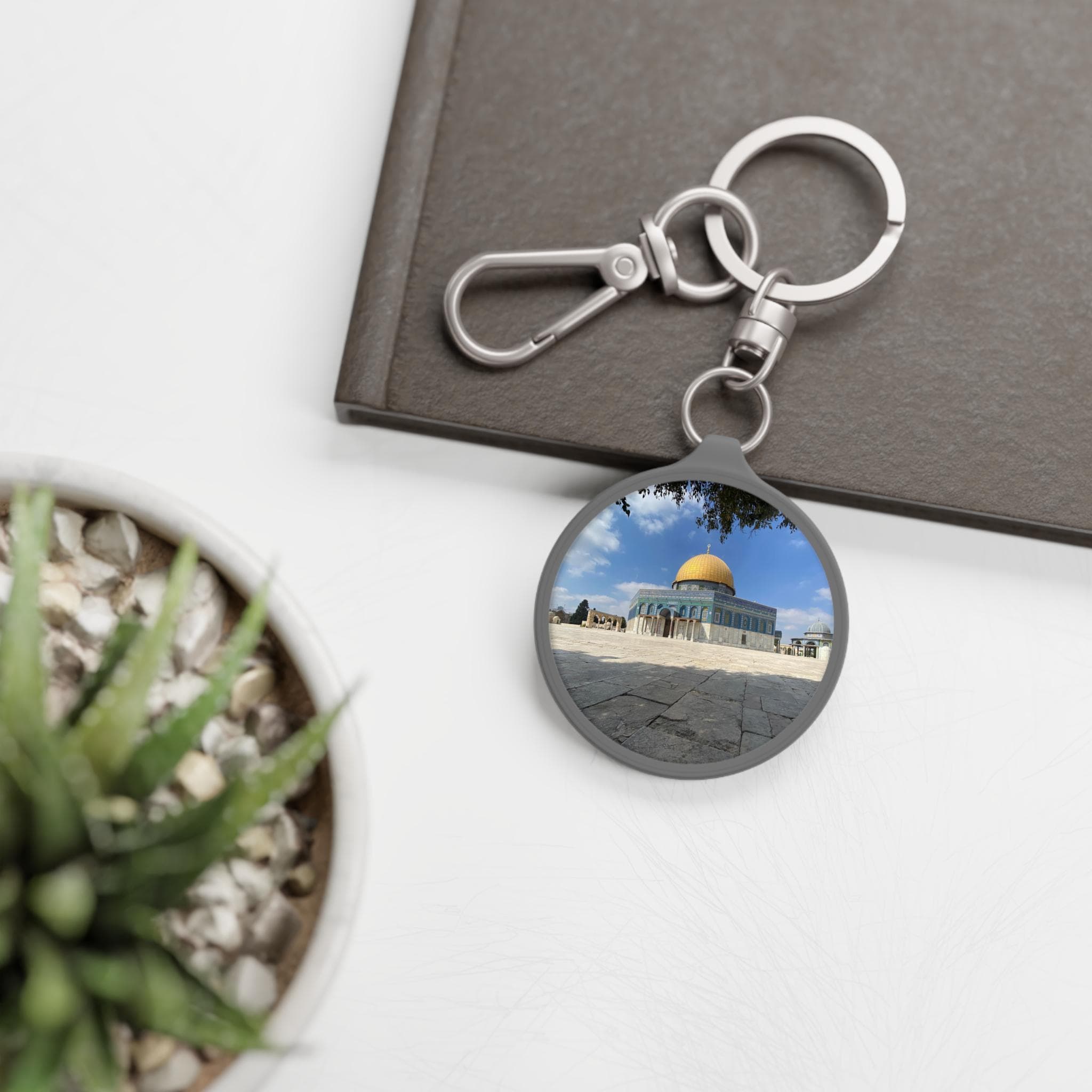 Jerusalem Keychain Tag, Muslim Ramadan Gift, Dome of the Rock Keyring, Islamic Bag Charm, Religious Key Holder, Prayer Beads Accessory - image 4