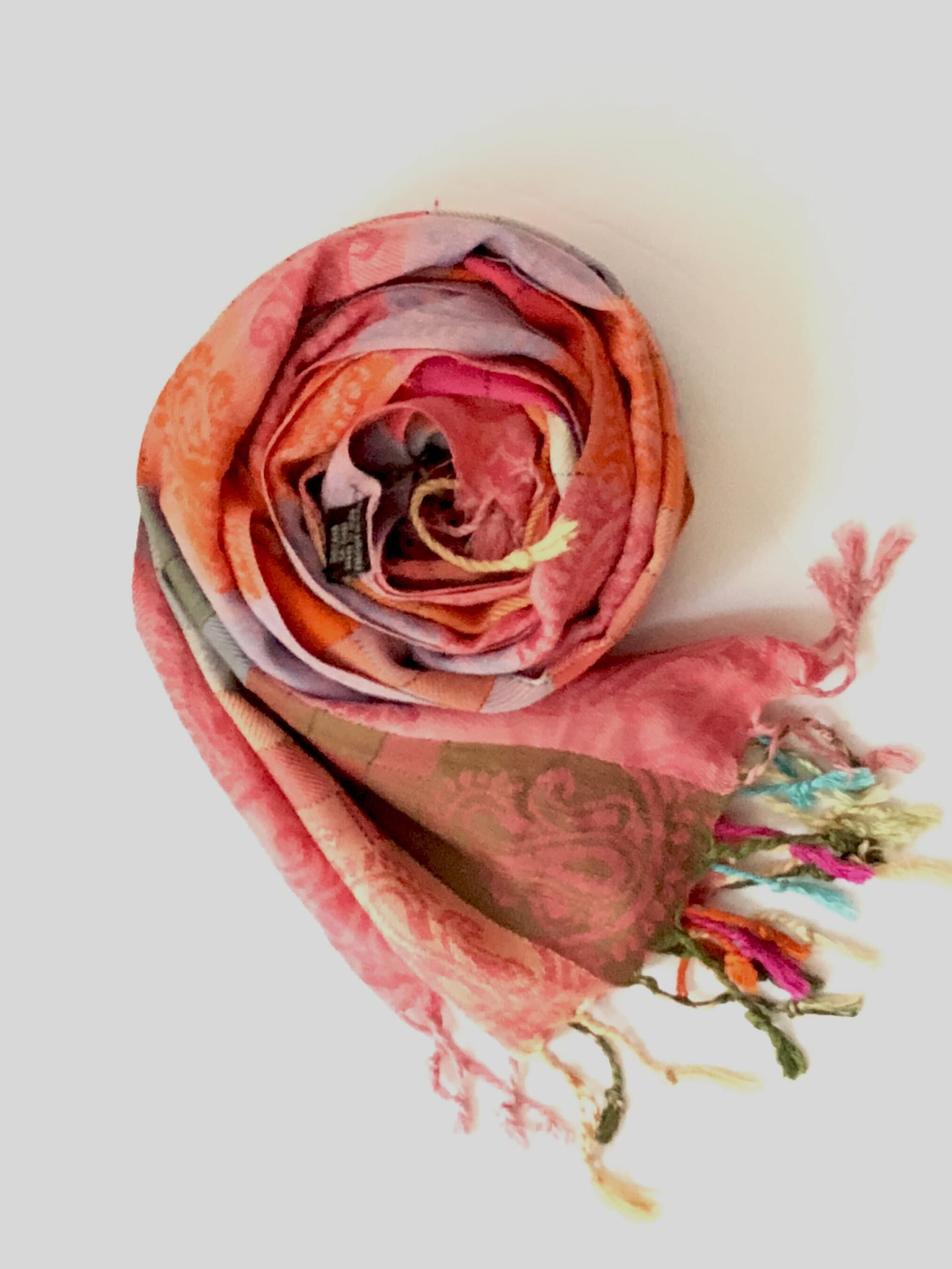 Women's Vintage Pashmina Shawl / Chequered Multicoloured Fashion Scarf/Wrap/Trendy Stole /Hijab/ Wedding Favours/ Gift for Valentine - image 3