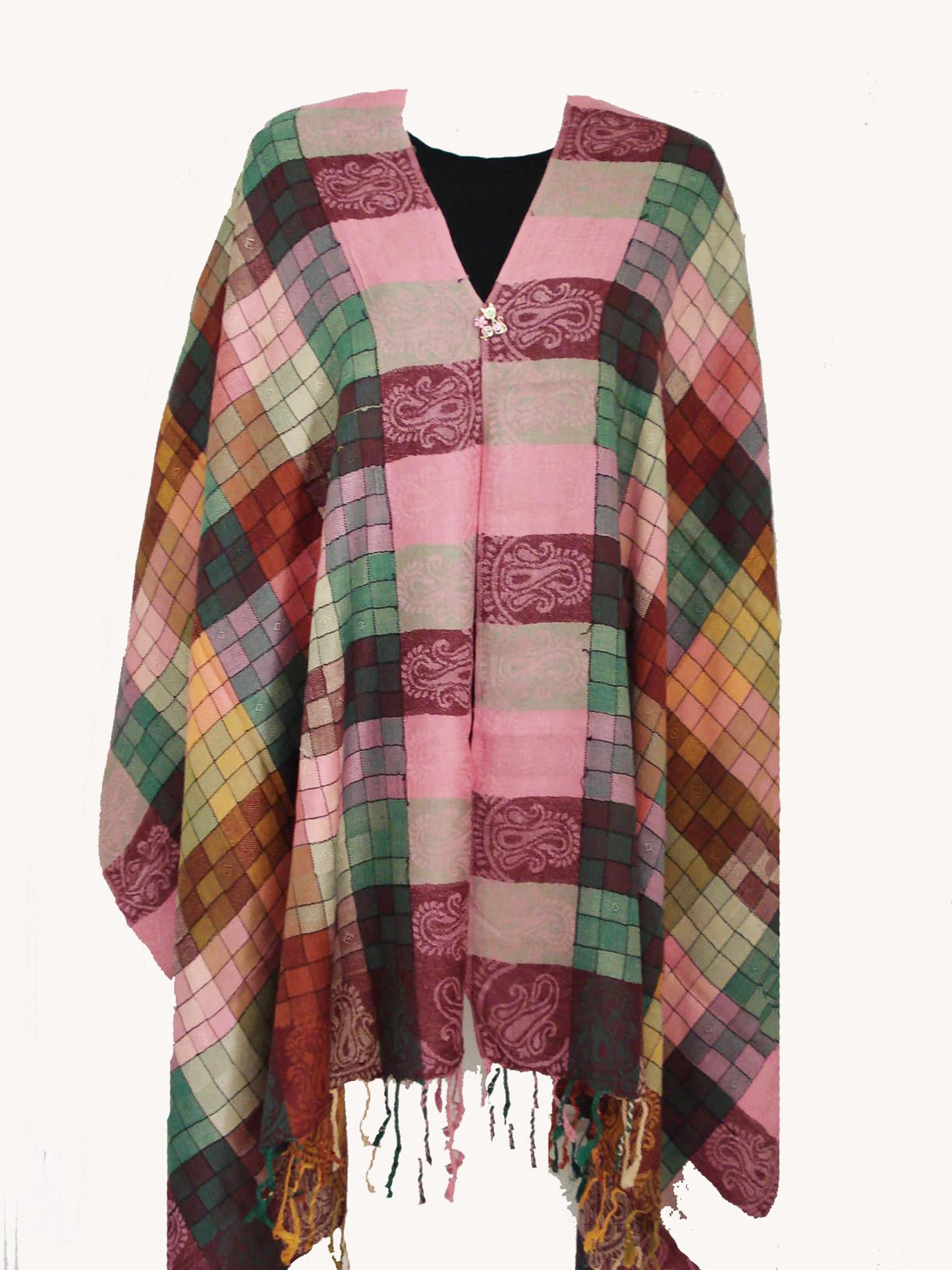 Women's Vintage Pashmina Shawl / Chequered Multicoloured Fashion Scarf/Wrap/Trendy Stole /Hijab/ Wedding Favours/ Gift for Valentine - image 5