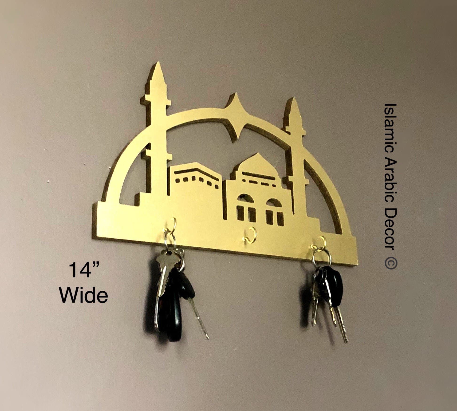 Makkah Madinah Key Holder, Islamic Wall Decor, Arabic Art