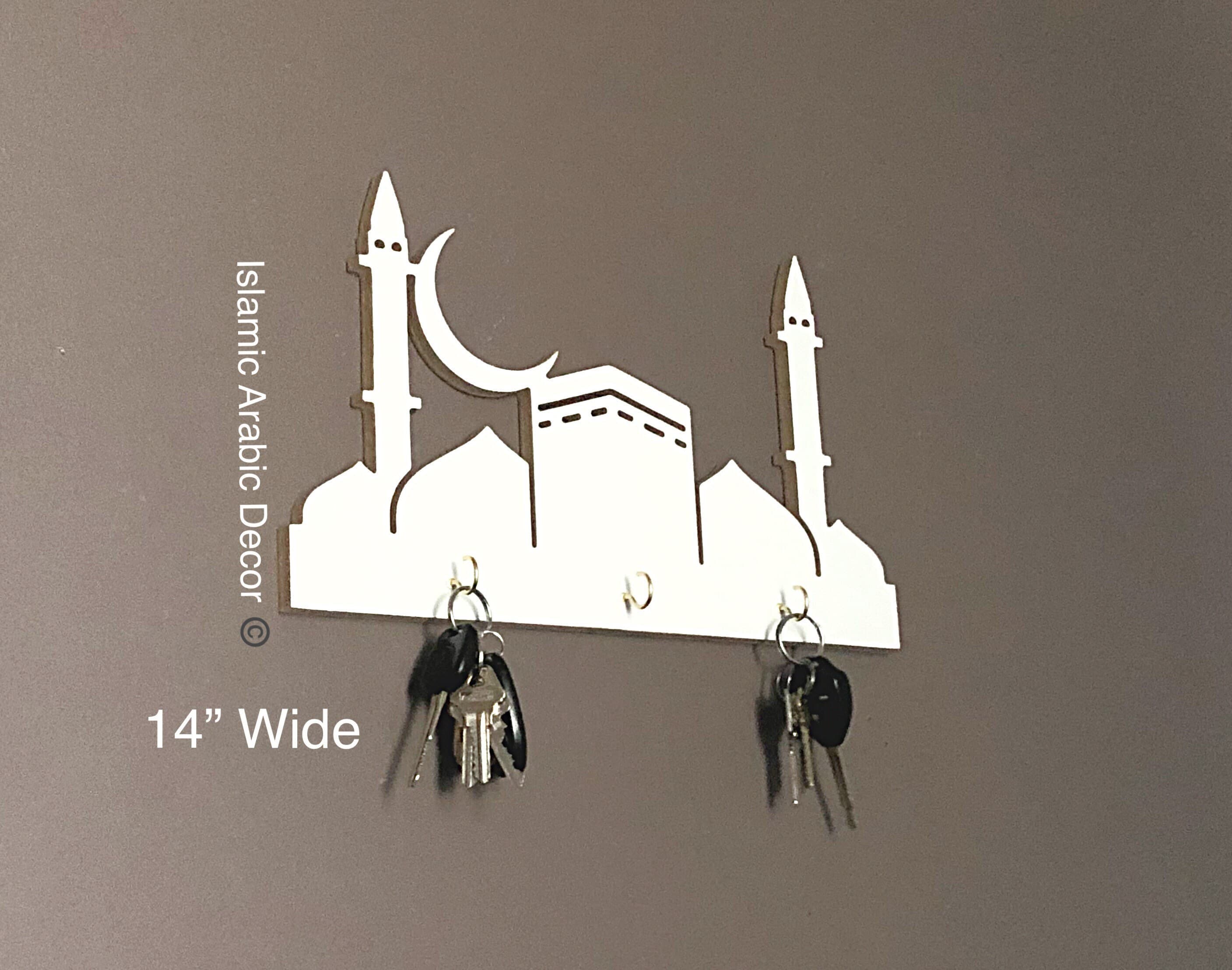 Makkah Madinah Keyholder, Handmade Islamic Wall Art, Arabic Decor - image 5