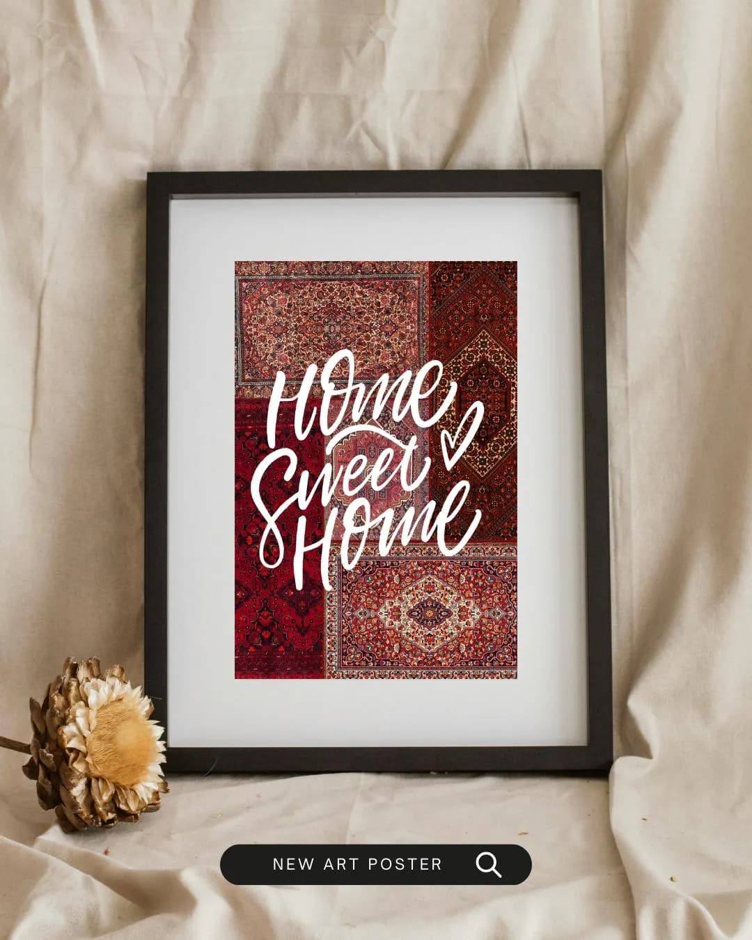 Personalized houswarming Calligraphy Wall Art, Vintage Persian Rug Design Printable, Vibrant Boho Entryway Home Decor, Wedding Gift. - image 4