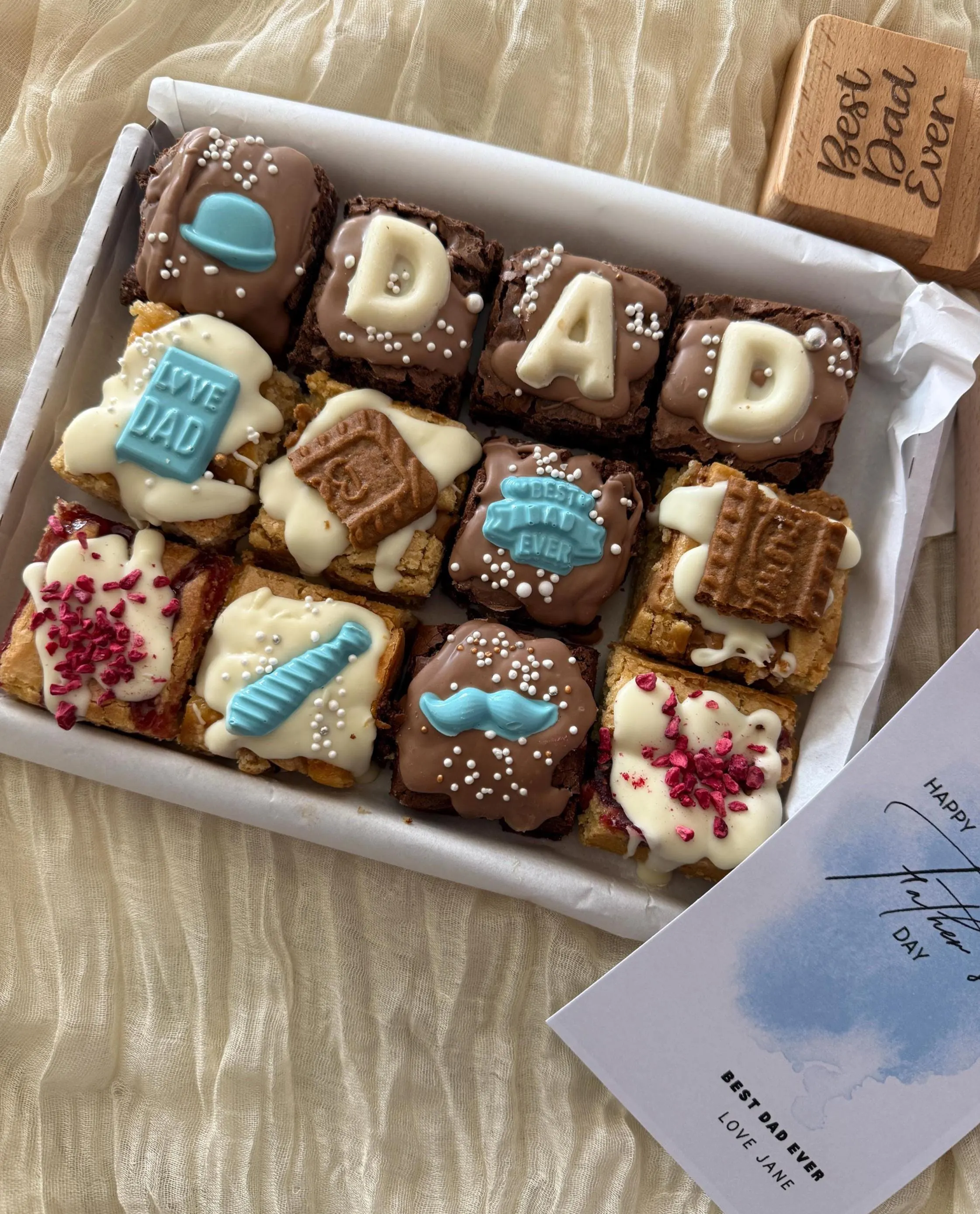Fathers Day Brownies & Blondies UK | Chocolate Treat Box For Dad