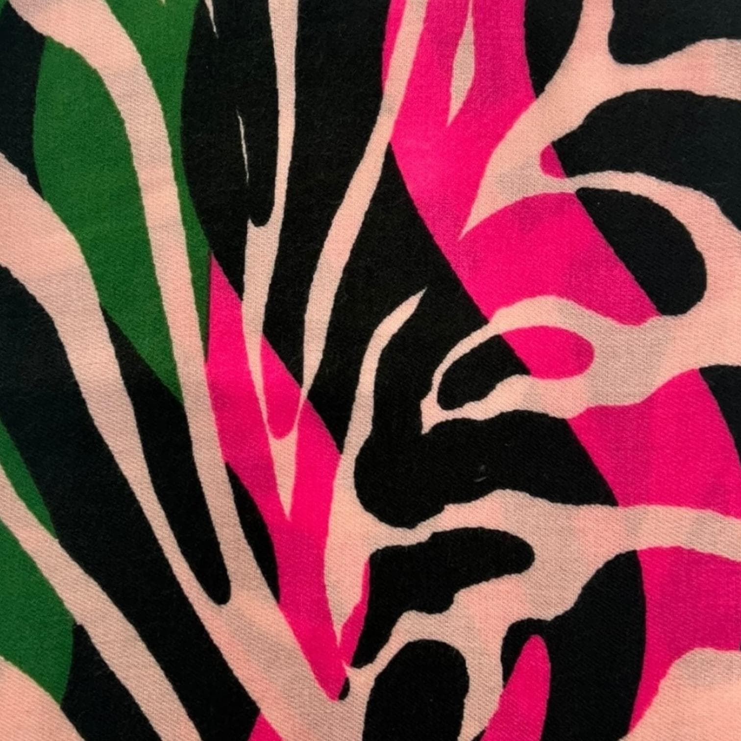 Abstract Leaf Print Scarf | Pink Green Orange Polyester Shawl - image 4