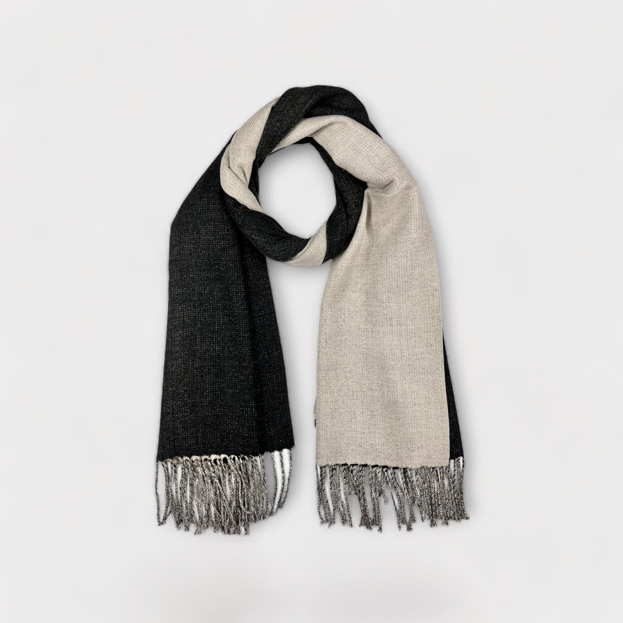 Reversible Cashmere Blend Scarf with Tassels - image 5