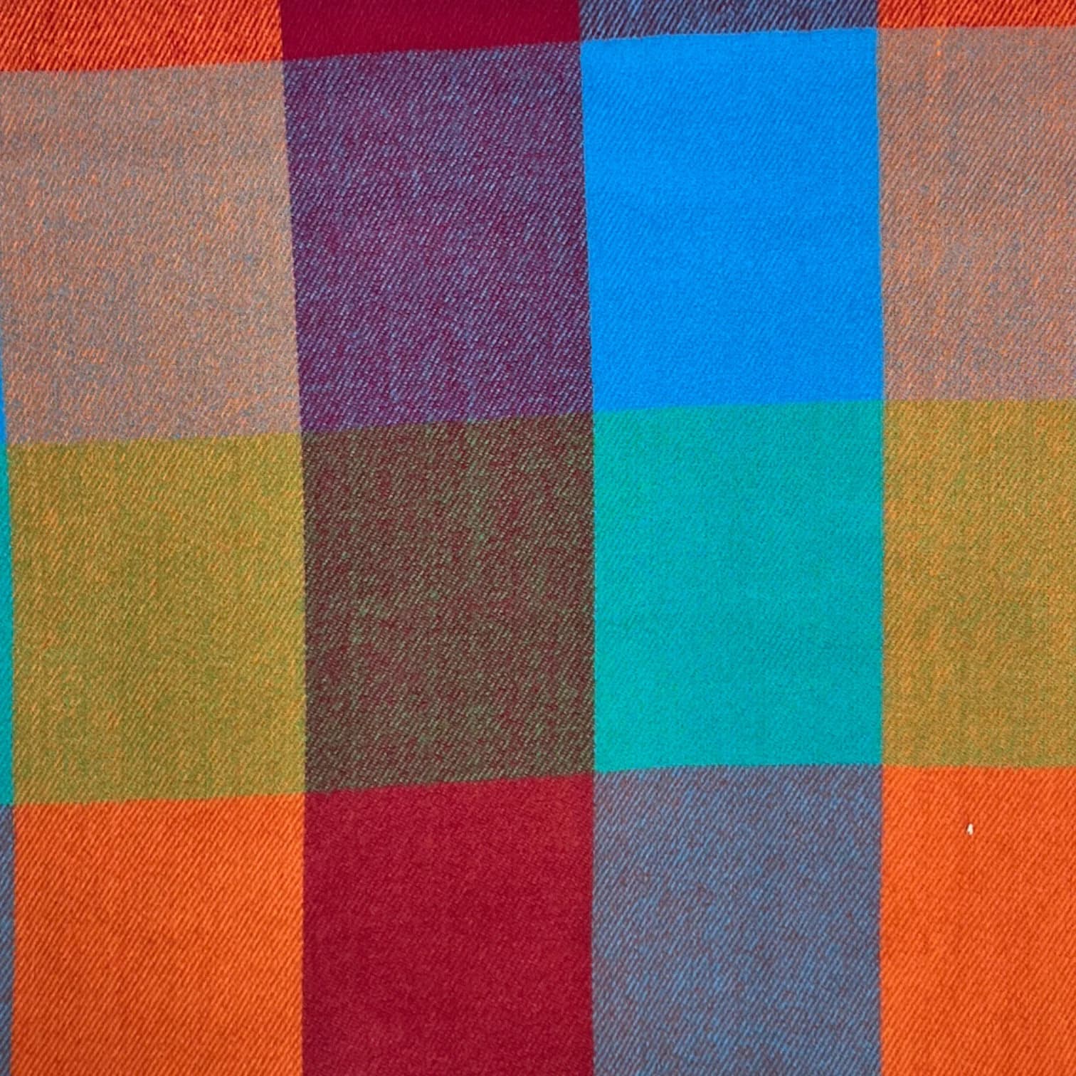 Wool Blend Winter Scarf: Colorful Plaid Tassel Scarf - image 3