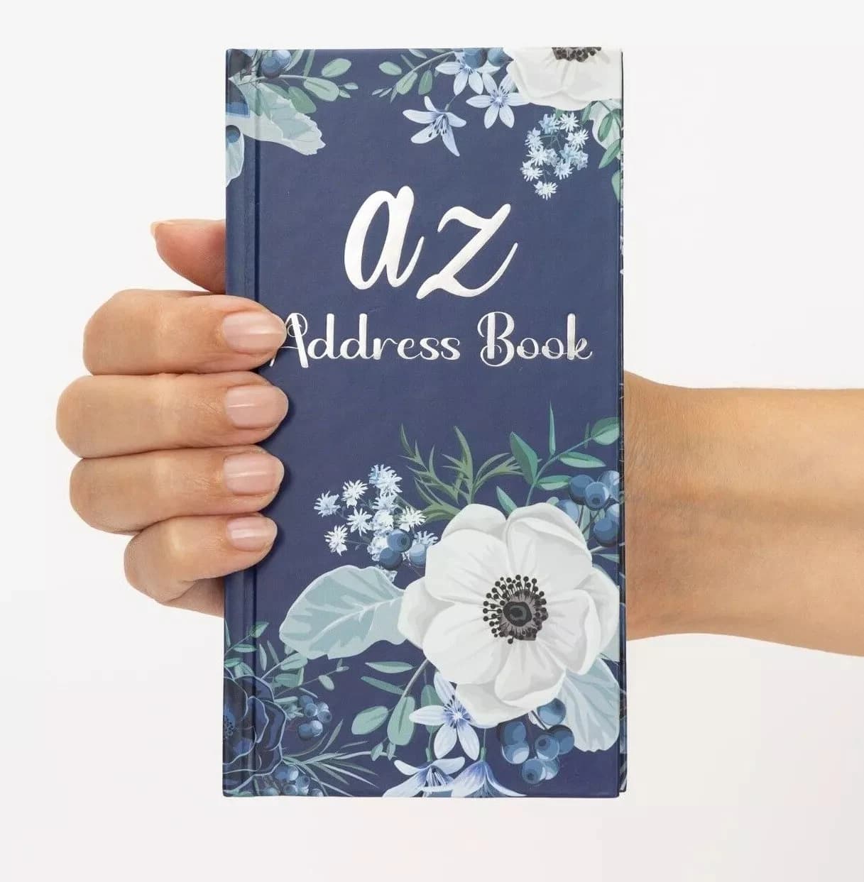 Slim Address Book with A-Z Tabs, Hardback Telephone and Email Contact Book, Marble Floral or Bird Design - image 5