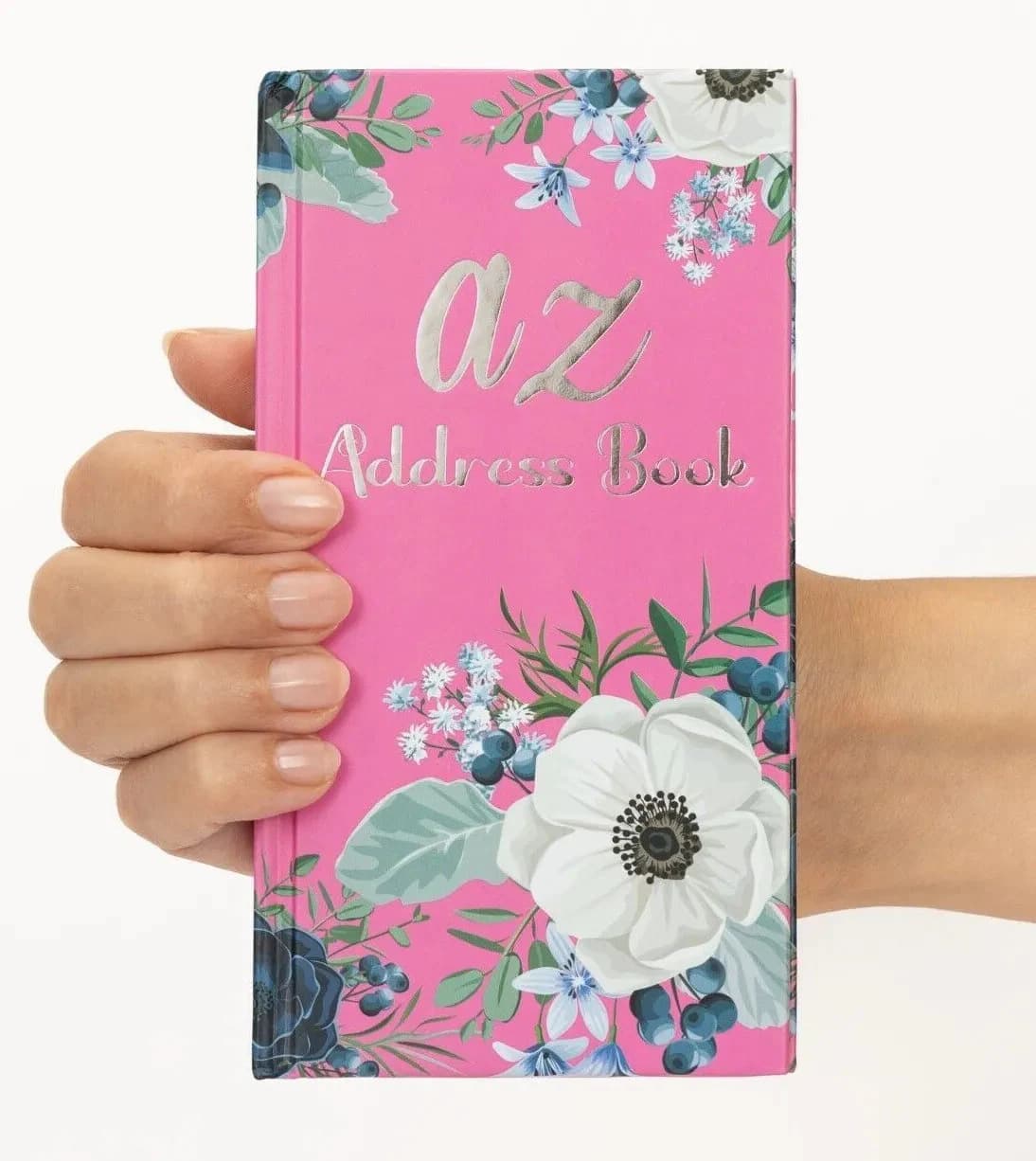 Slim Address Book with A-Z Tabs, Hardback Telephone and Email Contact Book, Marble Floral or Bird Design - image 4