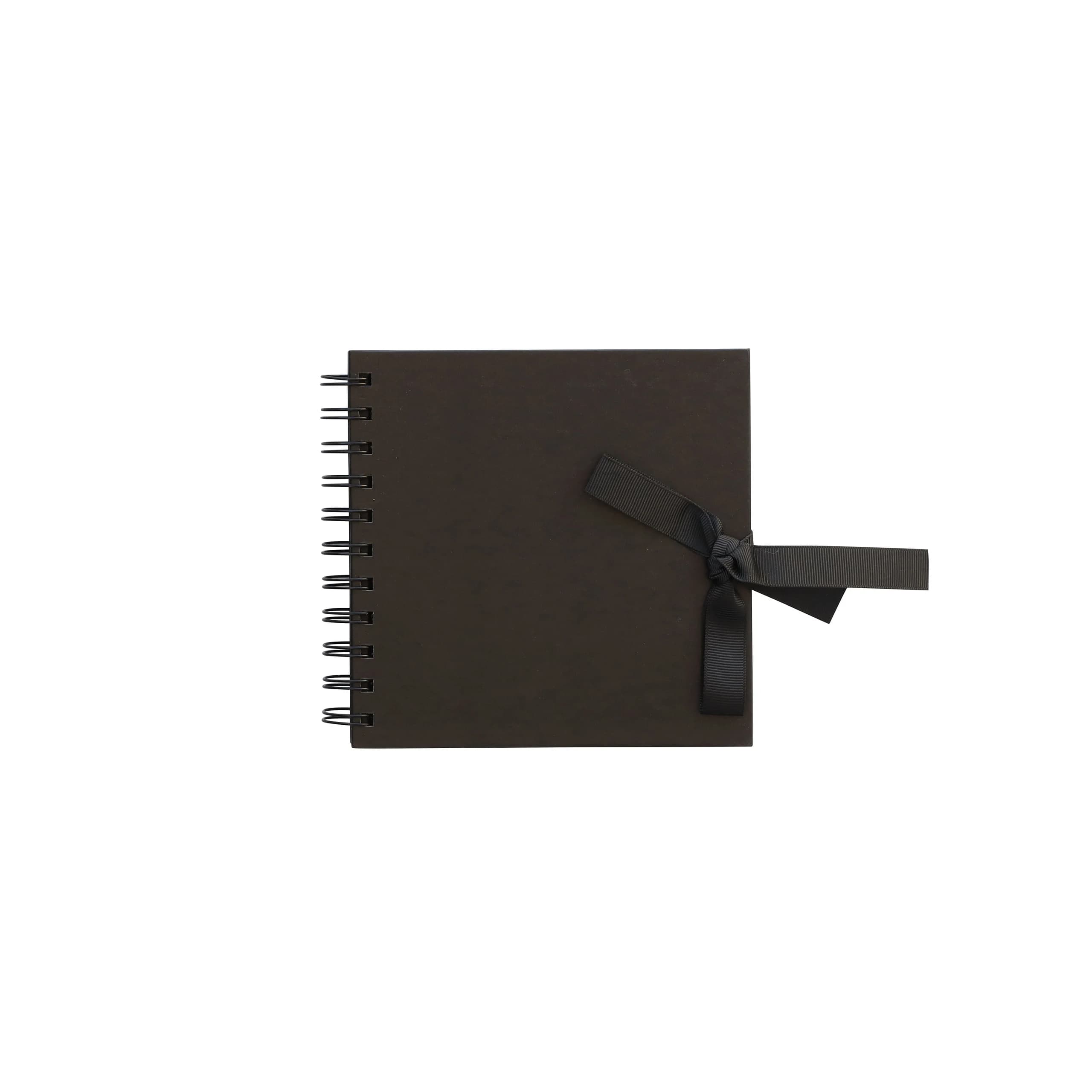 Square Kraft Paper Scrapbook: Spiral Bound Photo Album with Ribbon - image 5