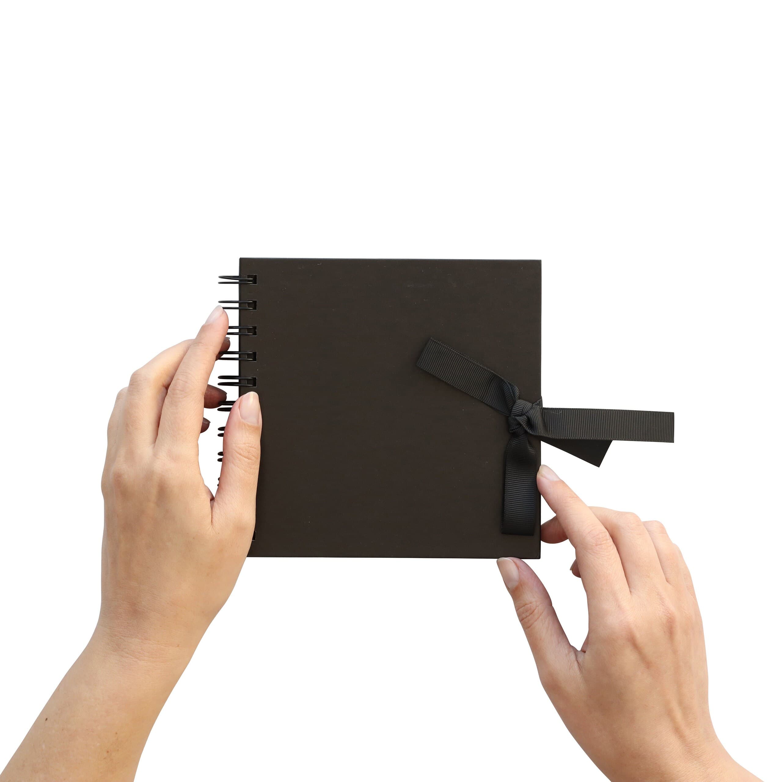 Square Kraft Paper Scrapbook: Spiral Bound Photo Album with Ribbon - image 4