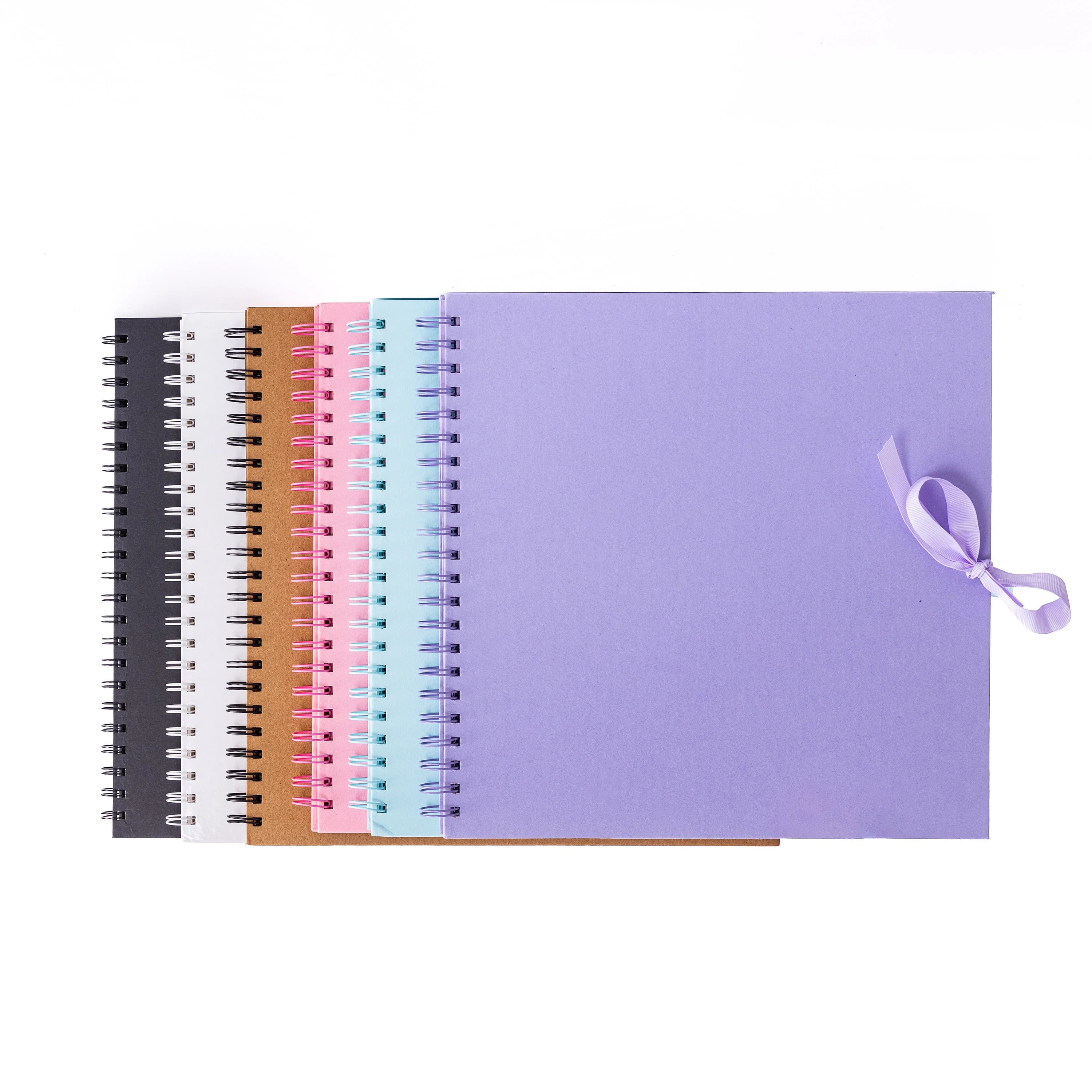 Kraft Paper Scrapbook Album: 12" Square, Spiral Bound with Ribbon
