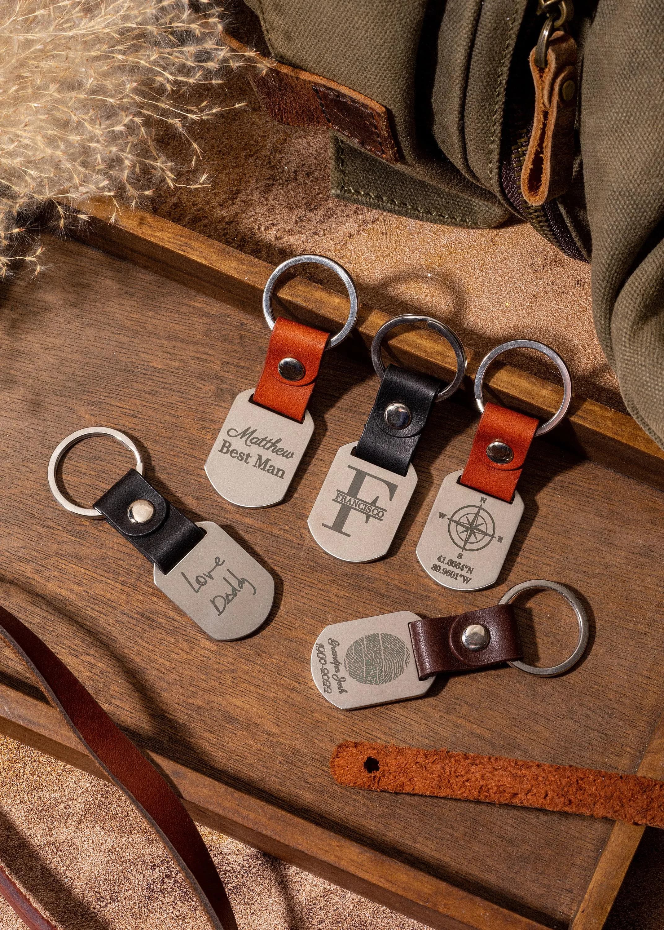 Personalized Fingerprint Dog Tag Keychain by TSK Silver | Custom Handwriting | Valentine Gifts - image 3