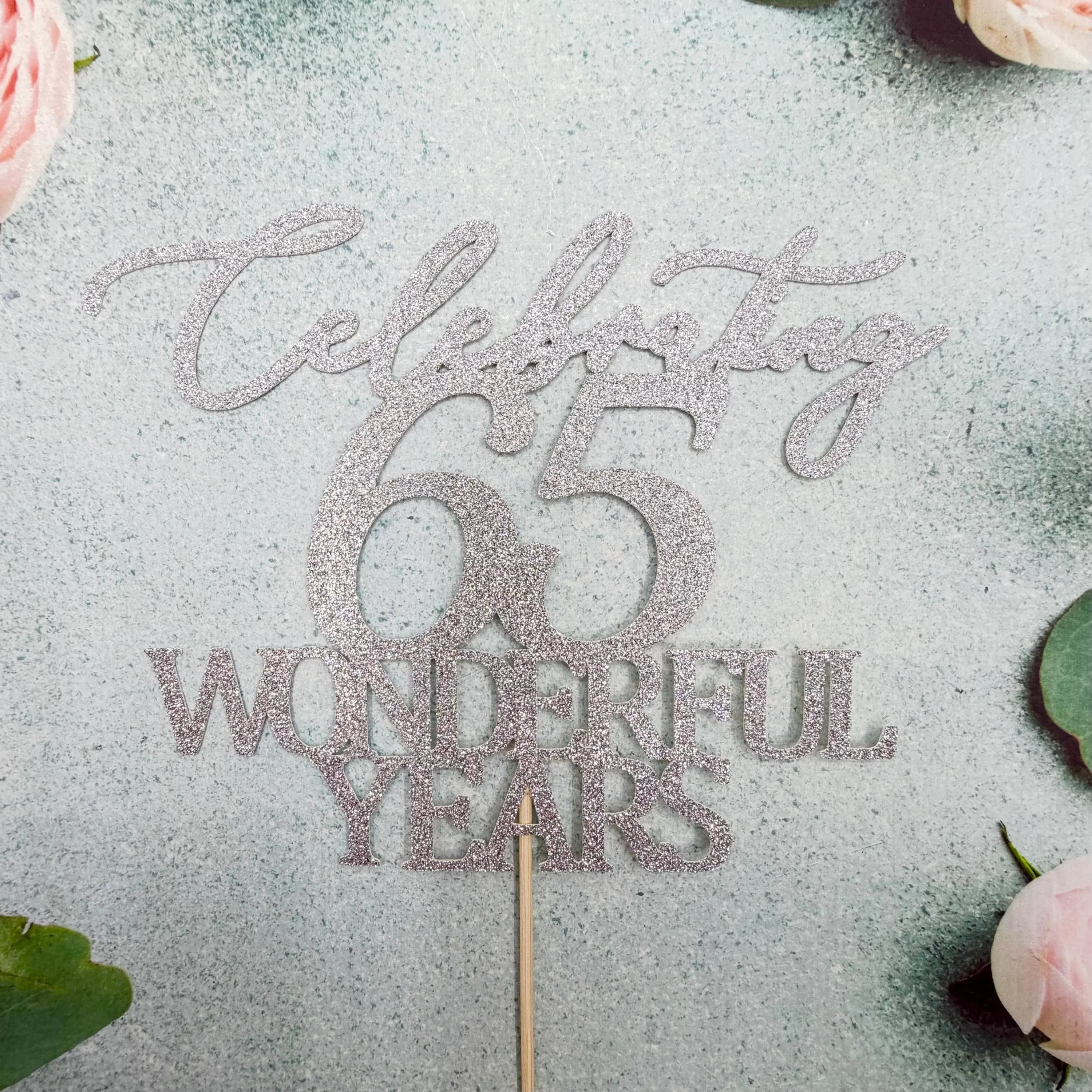 65th Sapphire Wedding Anniversary Cake Topper - image 3