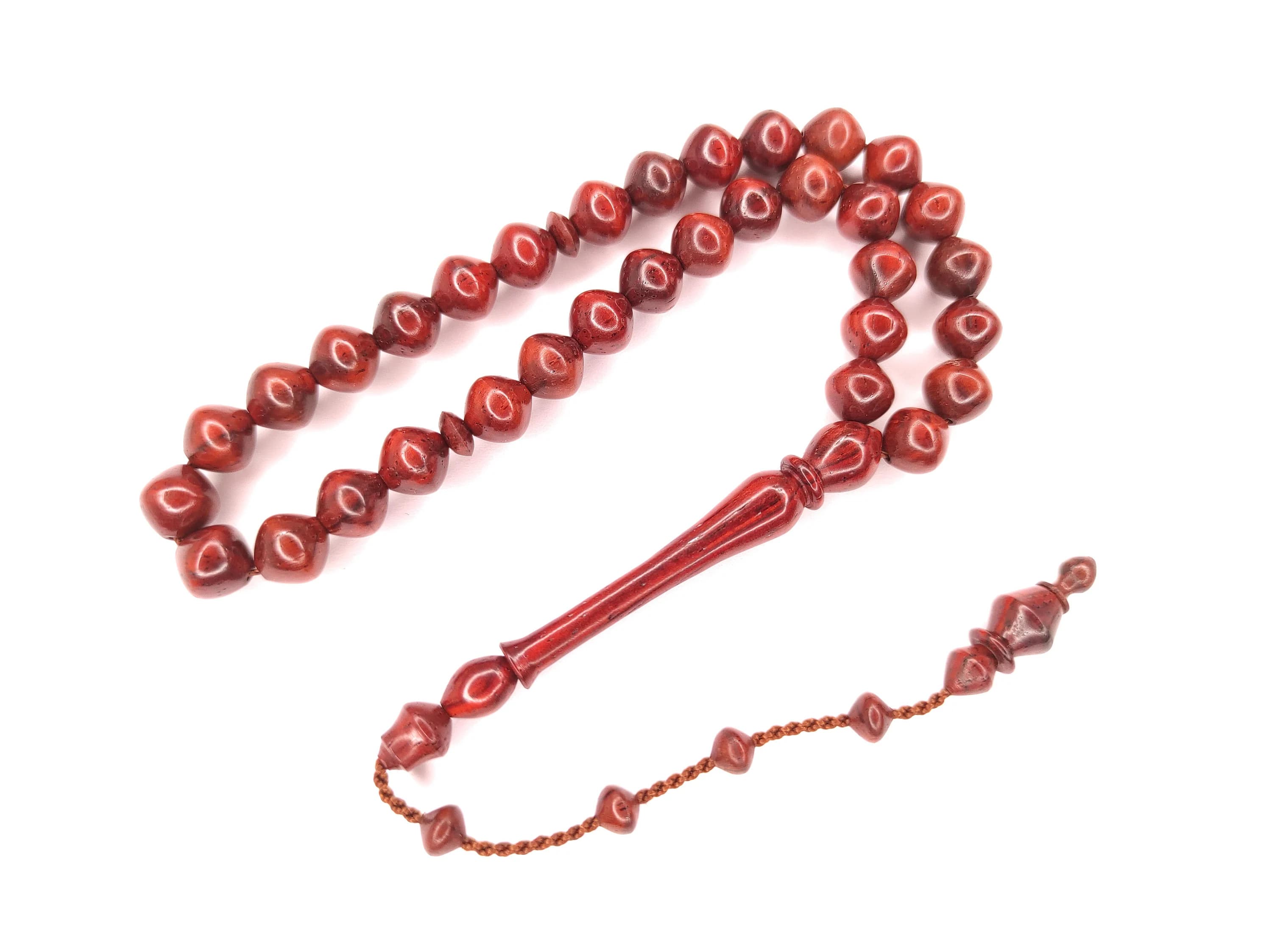 Small-Sized Cocobolo Wood Prayer Beads, Ağac Tasbih, Tesbih, Misbaha, Worry Beads, Dhikr, Tasbeeh 998