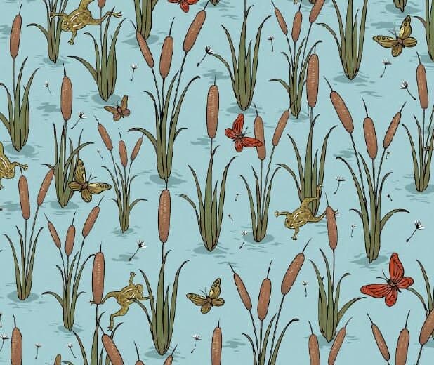 Cat Tales by Rachel Hauer for FreeSpirit - Cat Tails AQUIFER - PWRH010.AQUIFER - Half Yard Increments - image 3