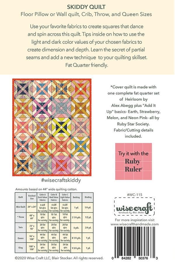 Skiddy Complete Quilt Pattern by Wise Craft Handmade - Fat Quarter Friendly - Makes 6 Sizes - Pattern ONLY - WC115 - image 3