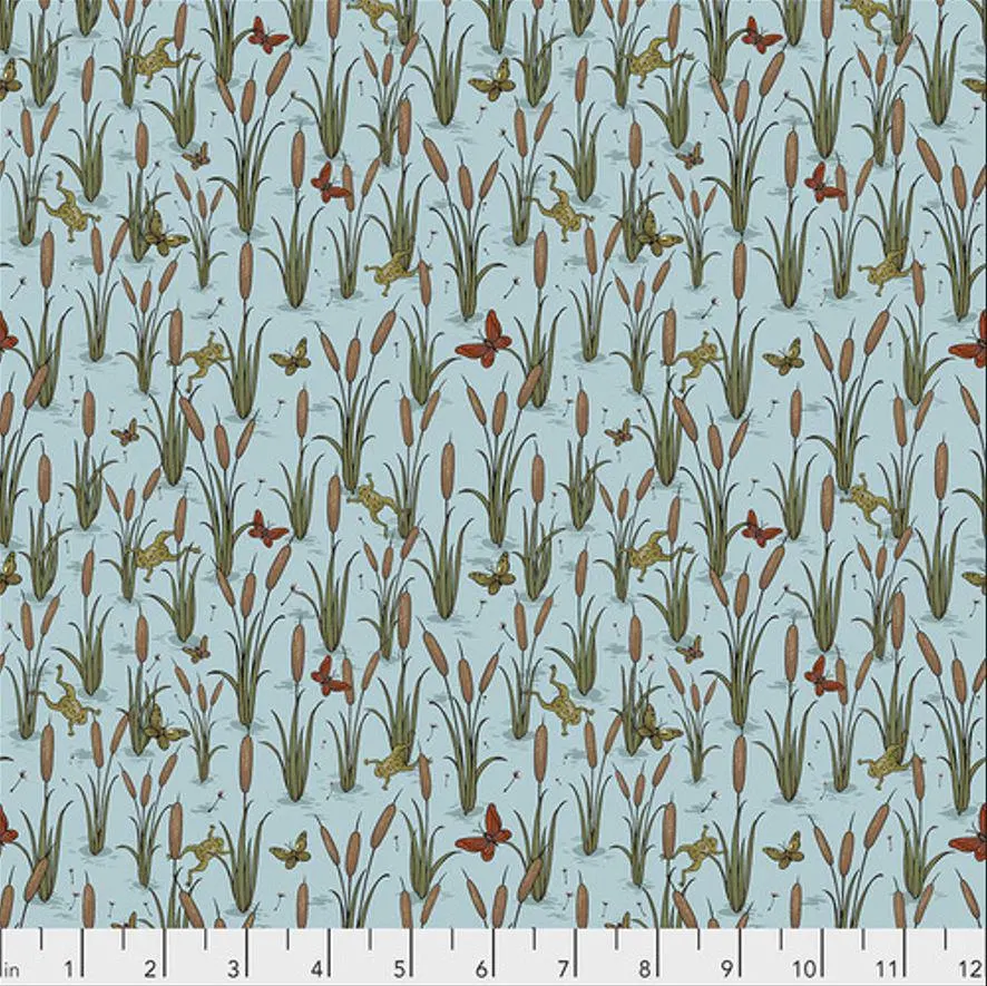 Cat Tales by Rachel Hauer for FreeSpirit - Cat Tails AQUIFER - PWRH010.AQUIFER - Half Yard Increments