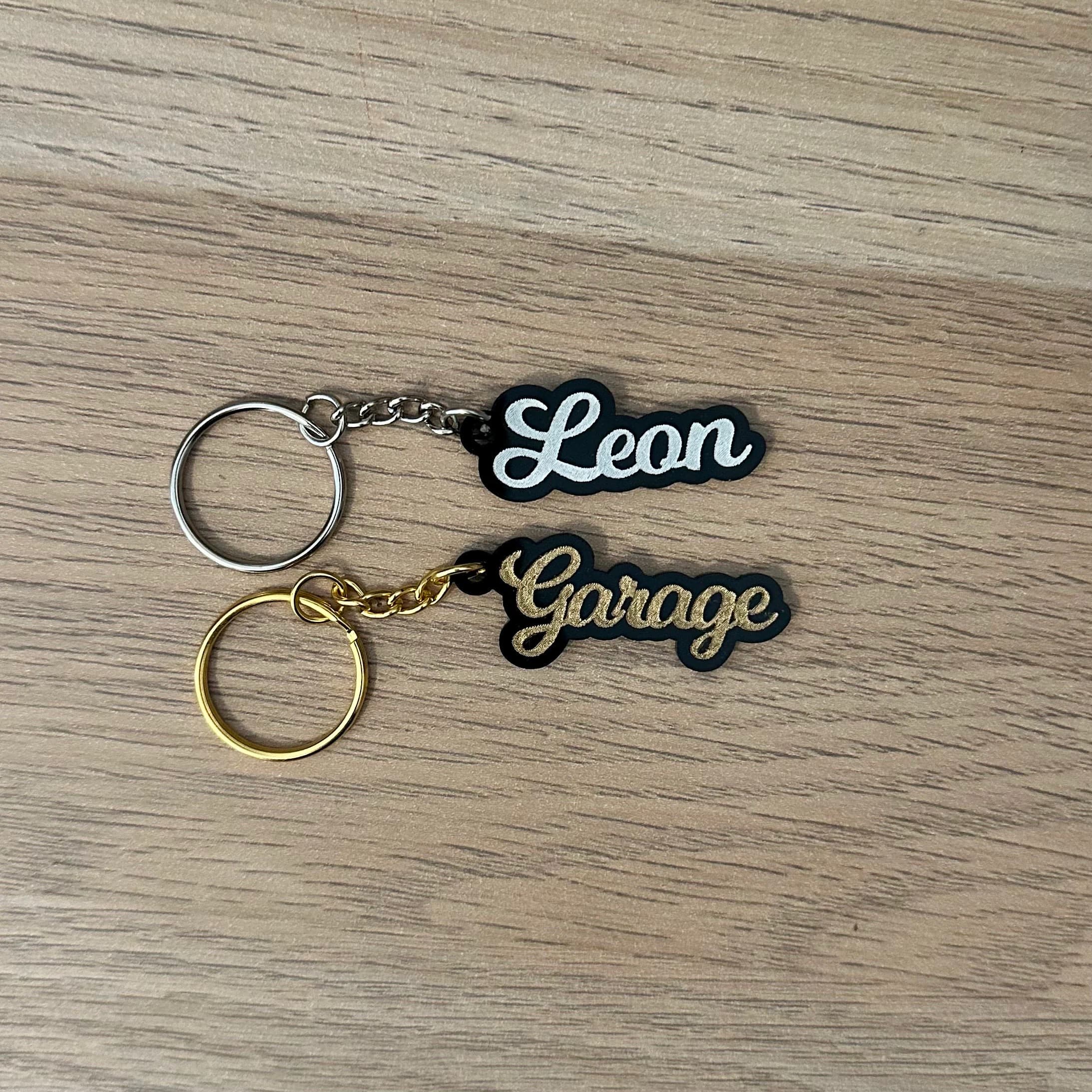 Schlüsselanhänger personalisiert mit Namen gold silber mit Gravur Weihnachtsgeschenk Mann Frau Kind - image 2