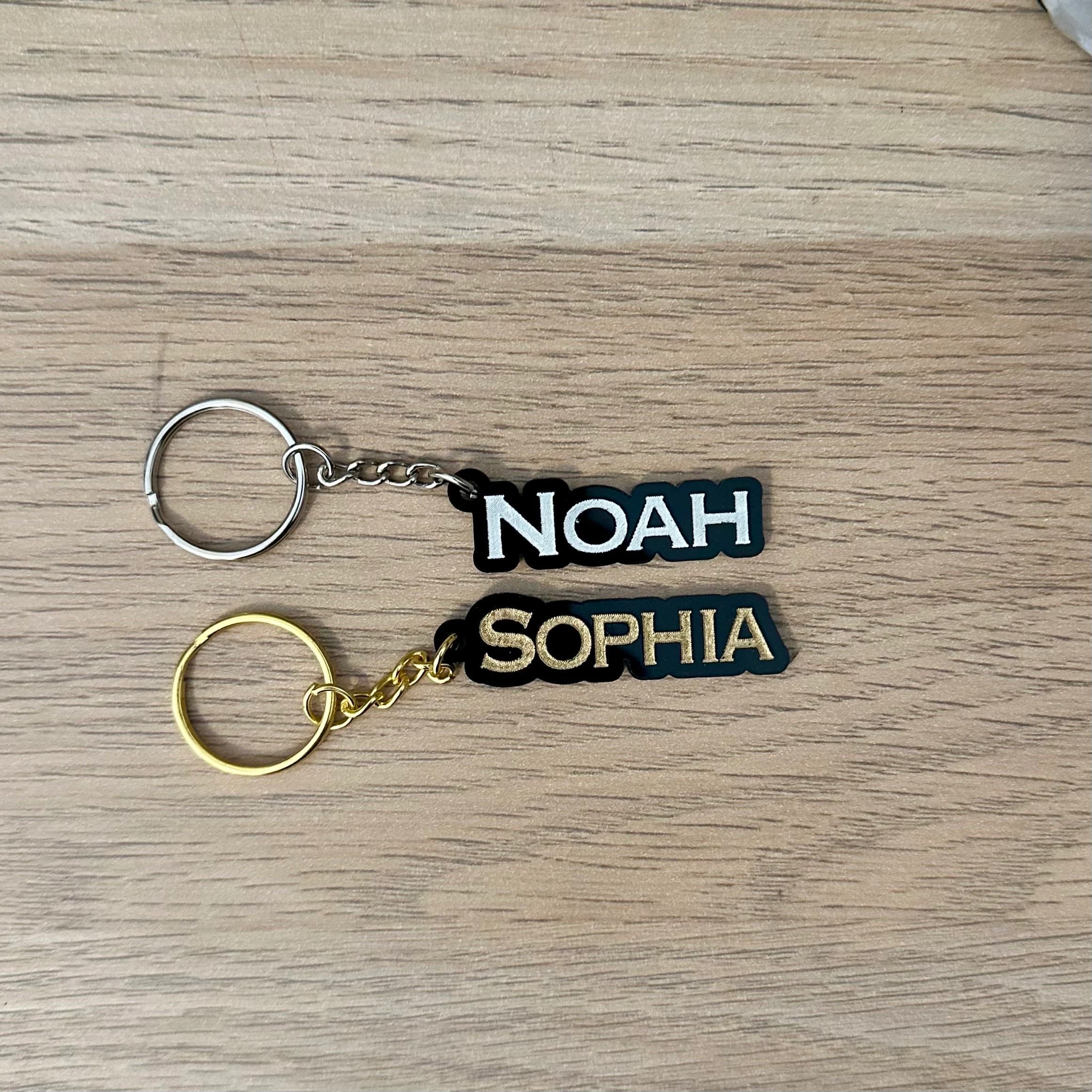 Schlüsselanhänger personalisiert mit Namen gold silber mit Gravur Weihnachtsgeschenk Mann Frau Kind - image 5