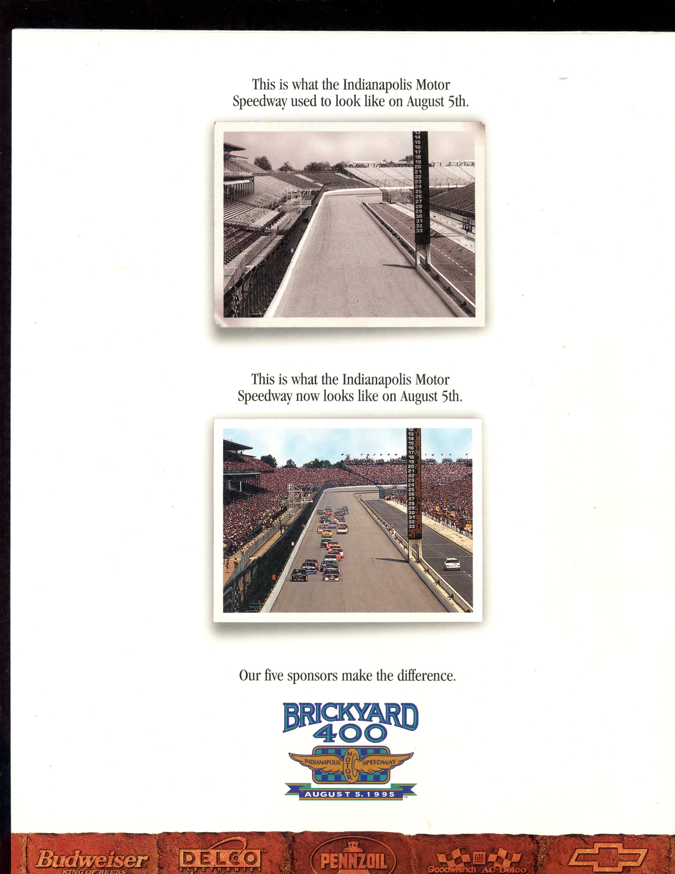 MINT/Brickyard 400 Race Souvenir Program August 5, 1995/Auto Racing/Collectible - image 3
