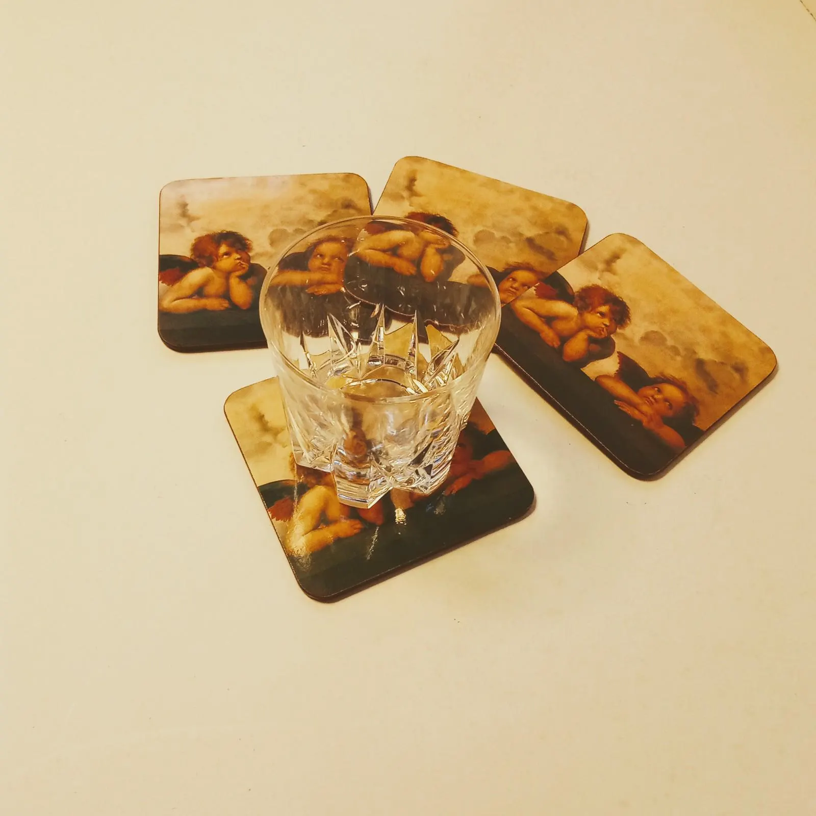Vintage Angel Coasters/Rafaello Putti Renaissance Art Coasters/ Set of 4/ New in Box - image 4