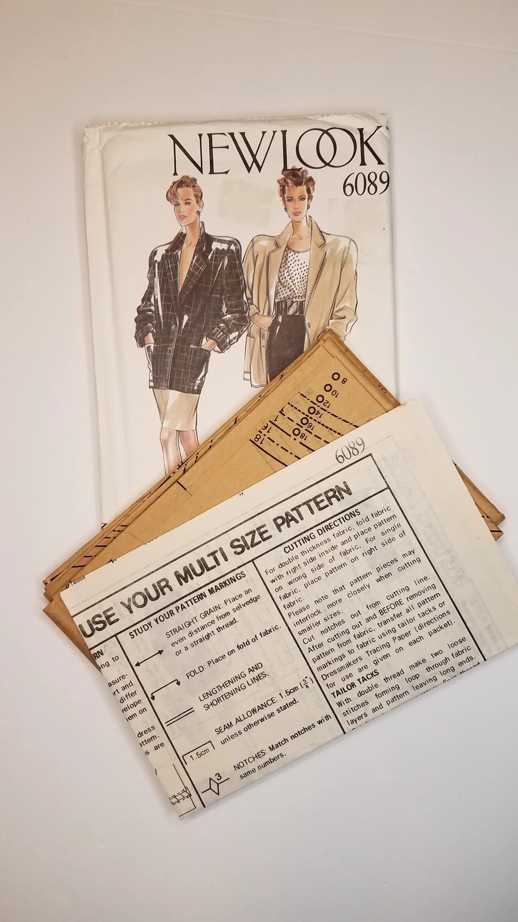 New Look Jacket with Shoulder Pads/Pattern 6089/Jacket & Skirt/Sizes 8-10-12-14-16-18/UNCUT/FF - image 5