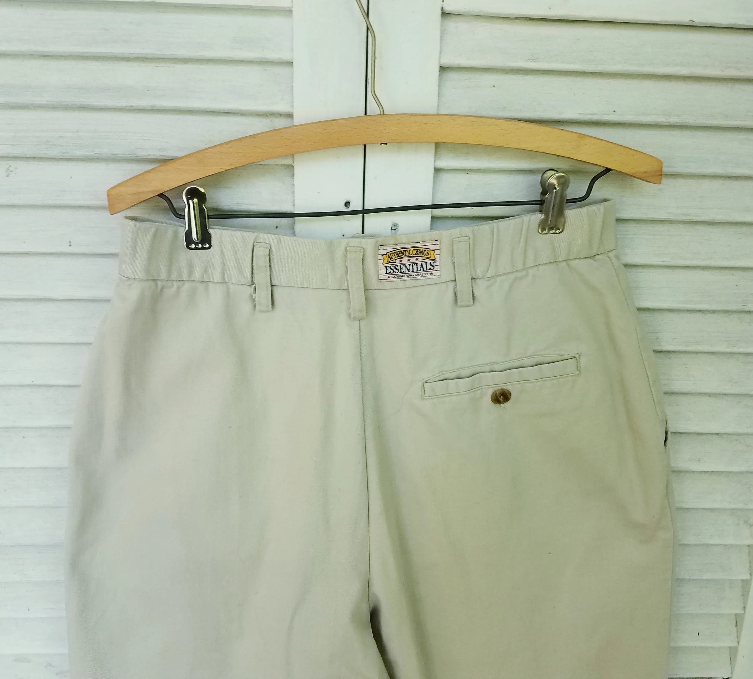 NOS High Waist Chinos 100% Cotton Wide Leg Trousers Size 12 - image 4