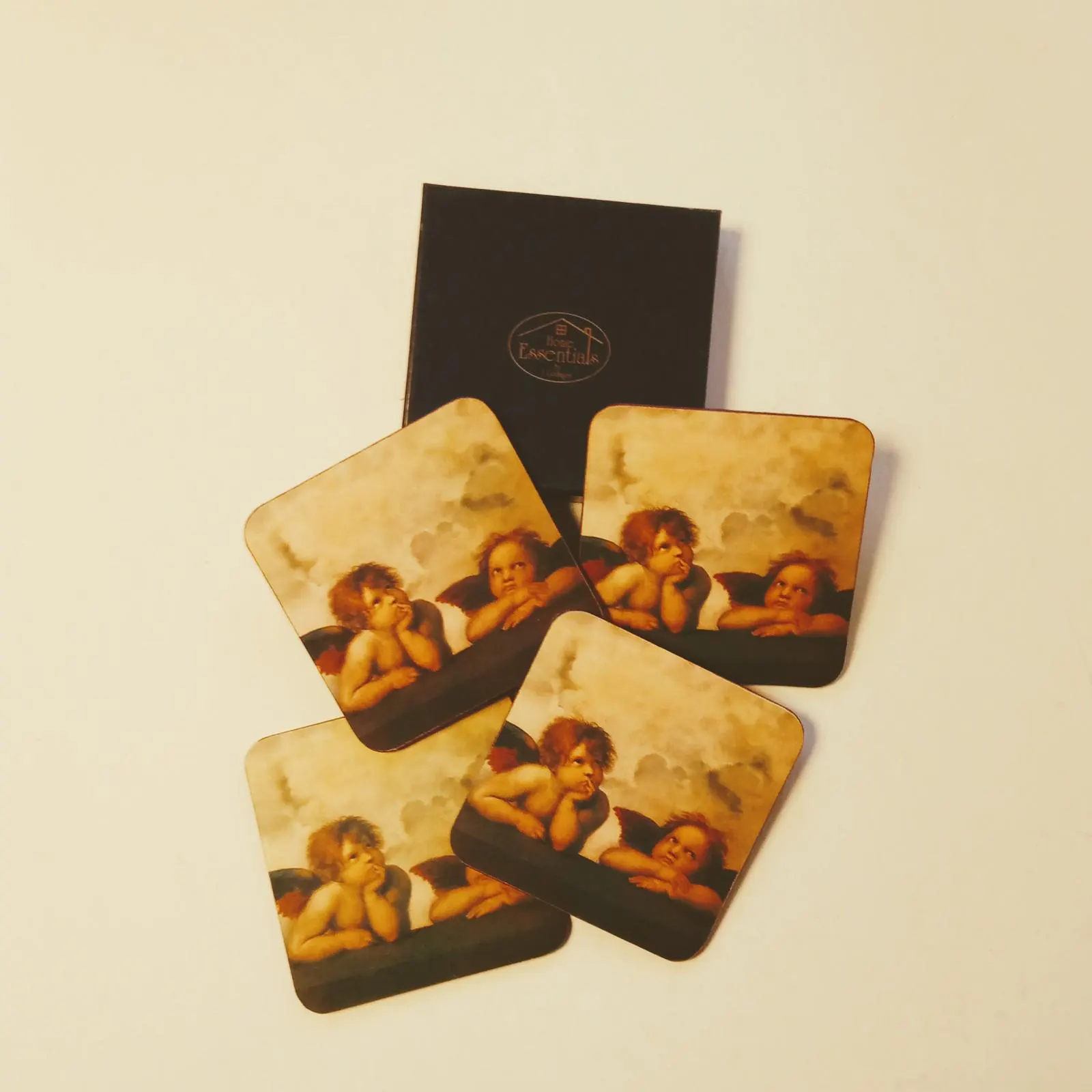 Vintage Angel Coasters/Rafaello Putti Renaissance Art Coasters/ Set of 4/ New in Box - image 5