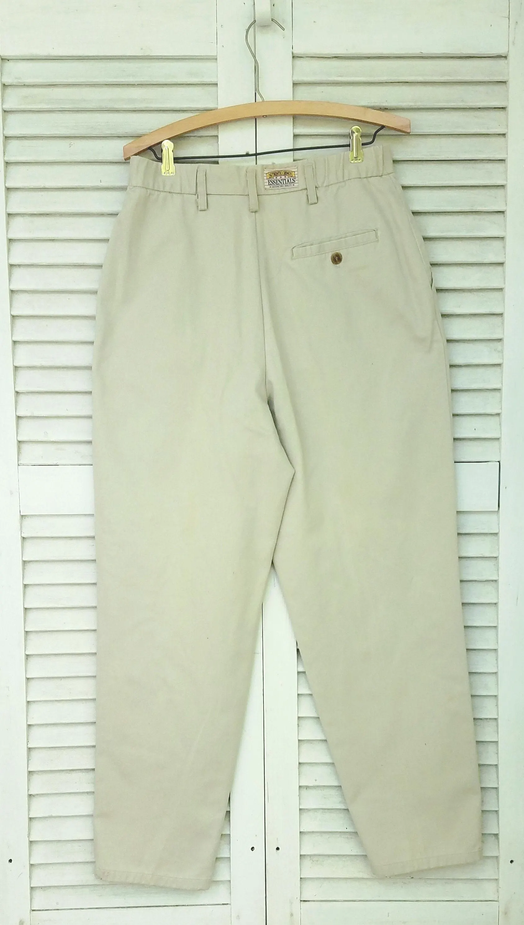 NOS High Waist Chinos 100% Cotton Wide Leg Trousers Size 12 - image 3