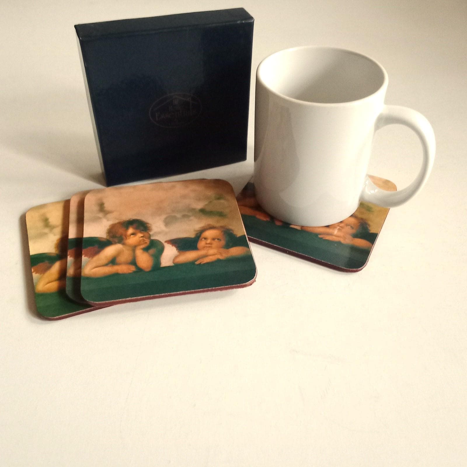 Vintage Angel Coasters/Rafaello Putti Renaissance Art Coasters/ Set of 4/ New in Box - image 3