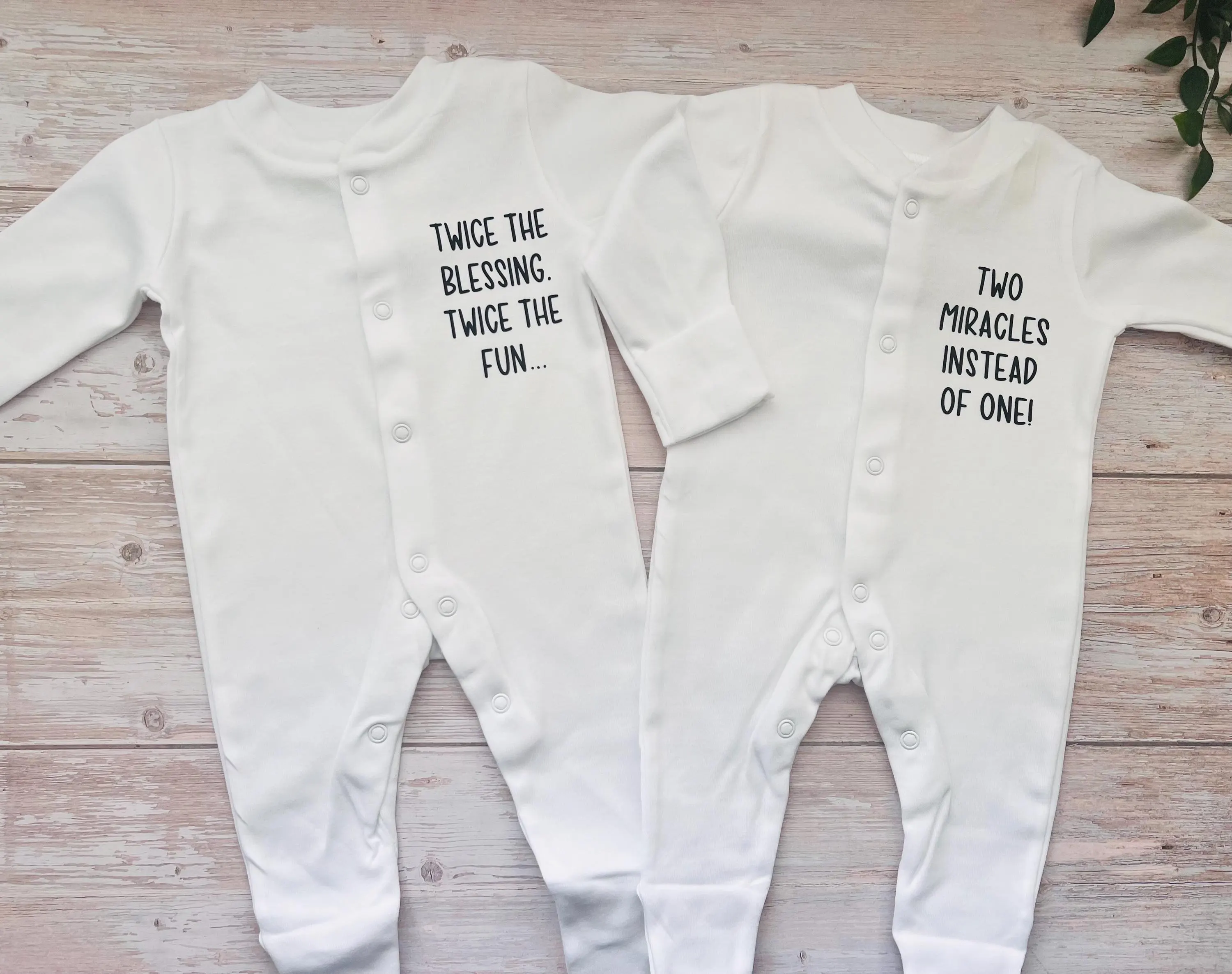Twice the blessings Baby Grows, Twin Pregnancy Gifts, Twin Baby Shower, Gifts For Twin Baby, Newborn Coming Home Outfit, Unisex Baby Onesies - image 5