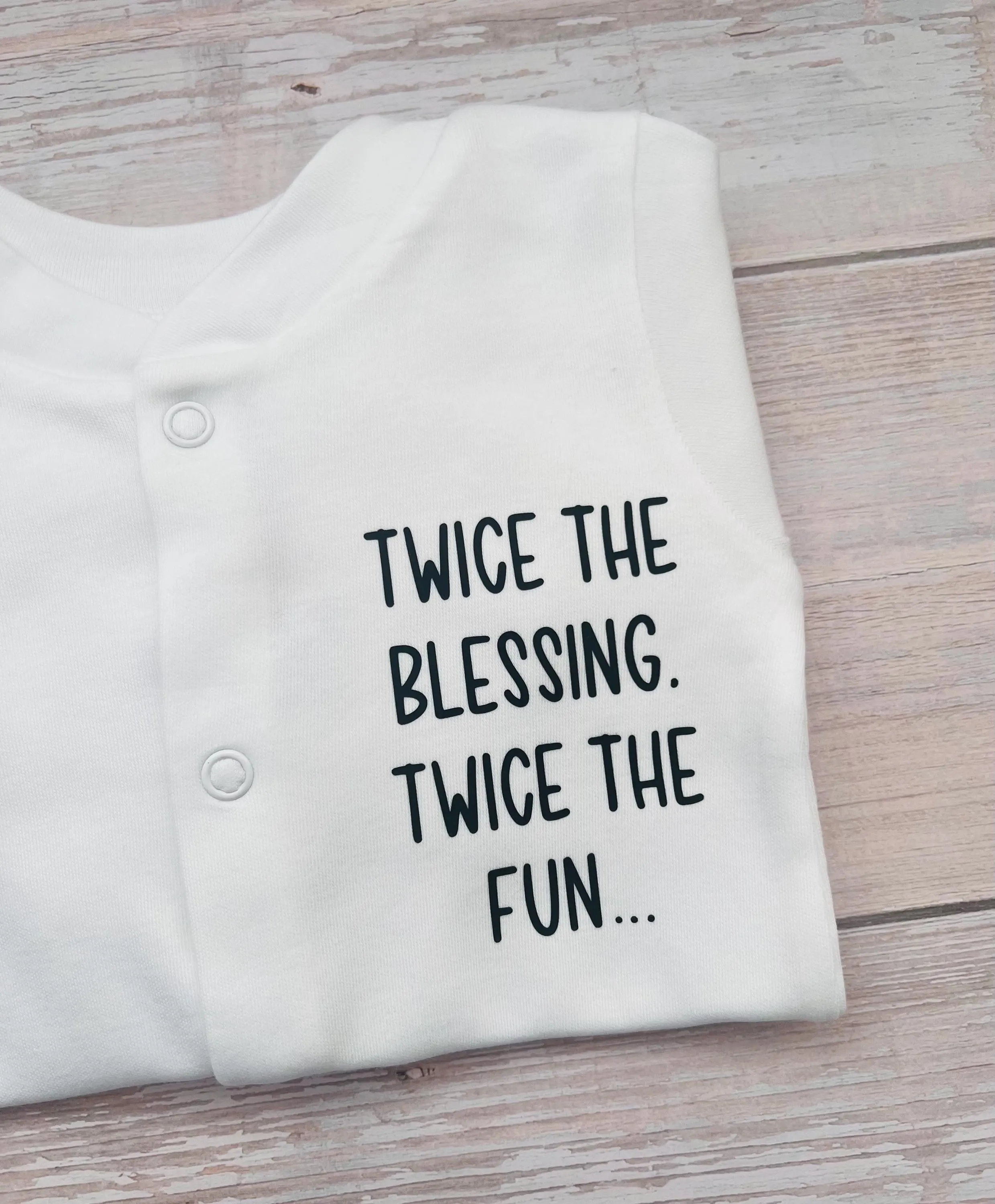 Twice the blessings Baby Grows, Twin Pregnancy Gifts, Twin Baby Shower, Gifts For Twin Baby, Newborn Coming Home Outfit, Unisex Baby Onesies - image 3