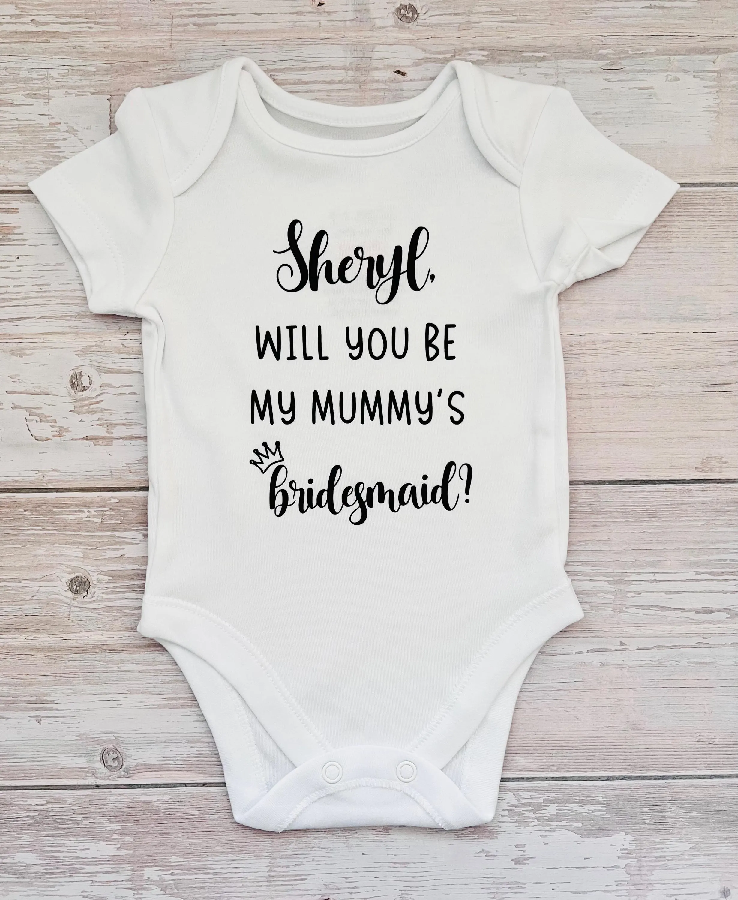 Personalised Bridesmaid Proposal | Will You Be My Mummys Bridesmaid Vest | Baby Wedding Outfit | Best Friend Gift | Maid Of Honour Proposal - image 5