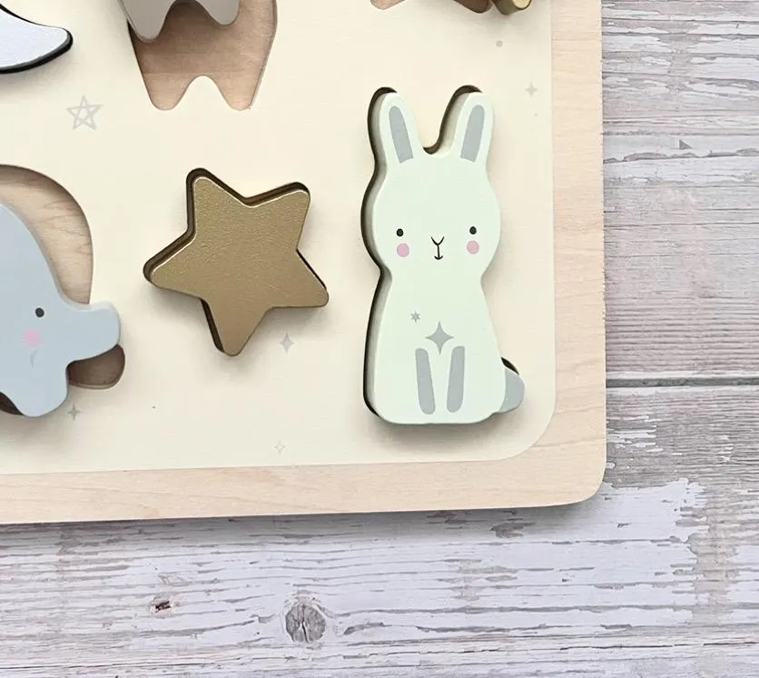 Wooden Baby Puzzles | Wooden Animal Puzzle | First Birthday Gift | New Baby Gift | Bear Nursery Decor - image 5
