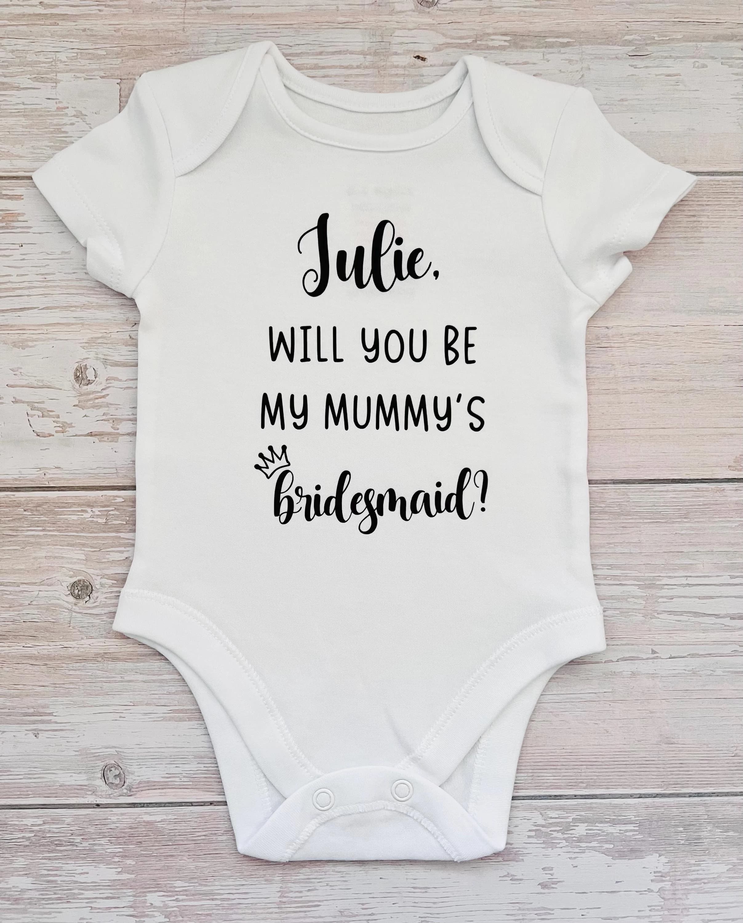 Personalised Bridesmaid Proposal | Will You Be My Mummys Bridesmaid Vest | Baby Wedding Outfit | Best Friend Gift | Maid Of Honour Proposal - image 4