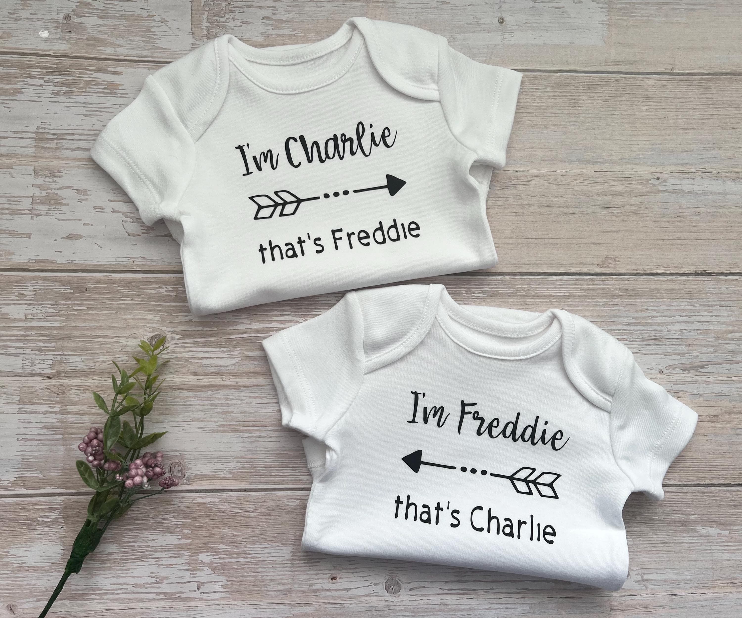 Twin Baby Gifts | Twin Baby Girls | Twins Baby Onesies | Double Baby Gifts | Twin Boys | Personalised Premie | Boy Girl Twin Outfits | - image 4