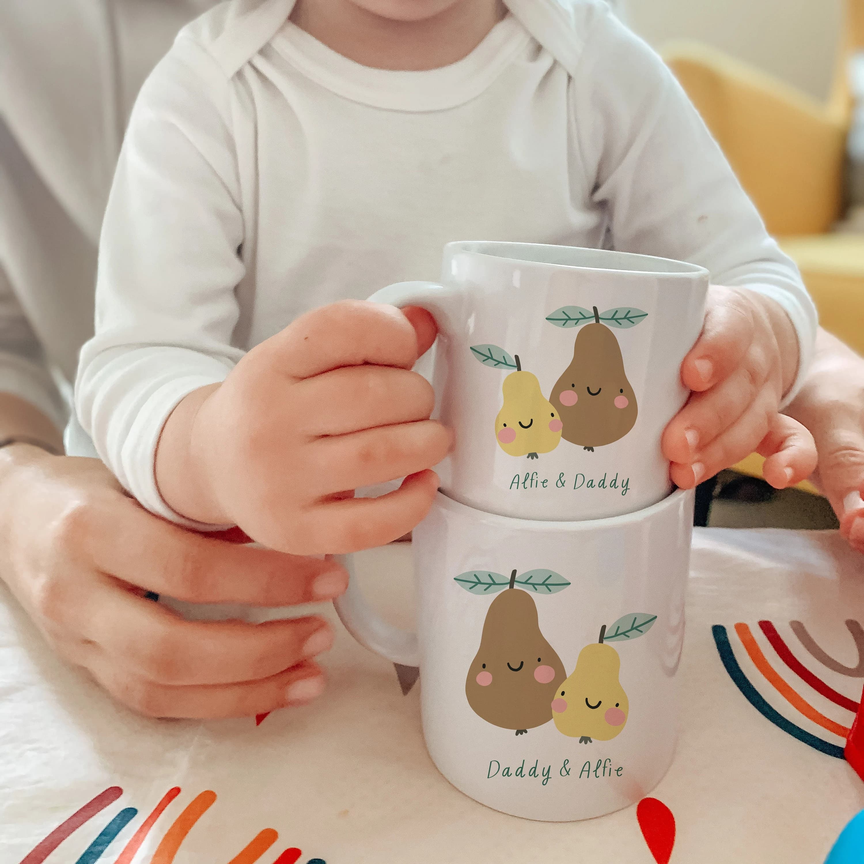 Personalised Matching Family Mug / Funny Mummy and Baby Cute Mini Universe Fruits / Mama and Me Matching gift / Mum Toddler Children Present - image 2