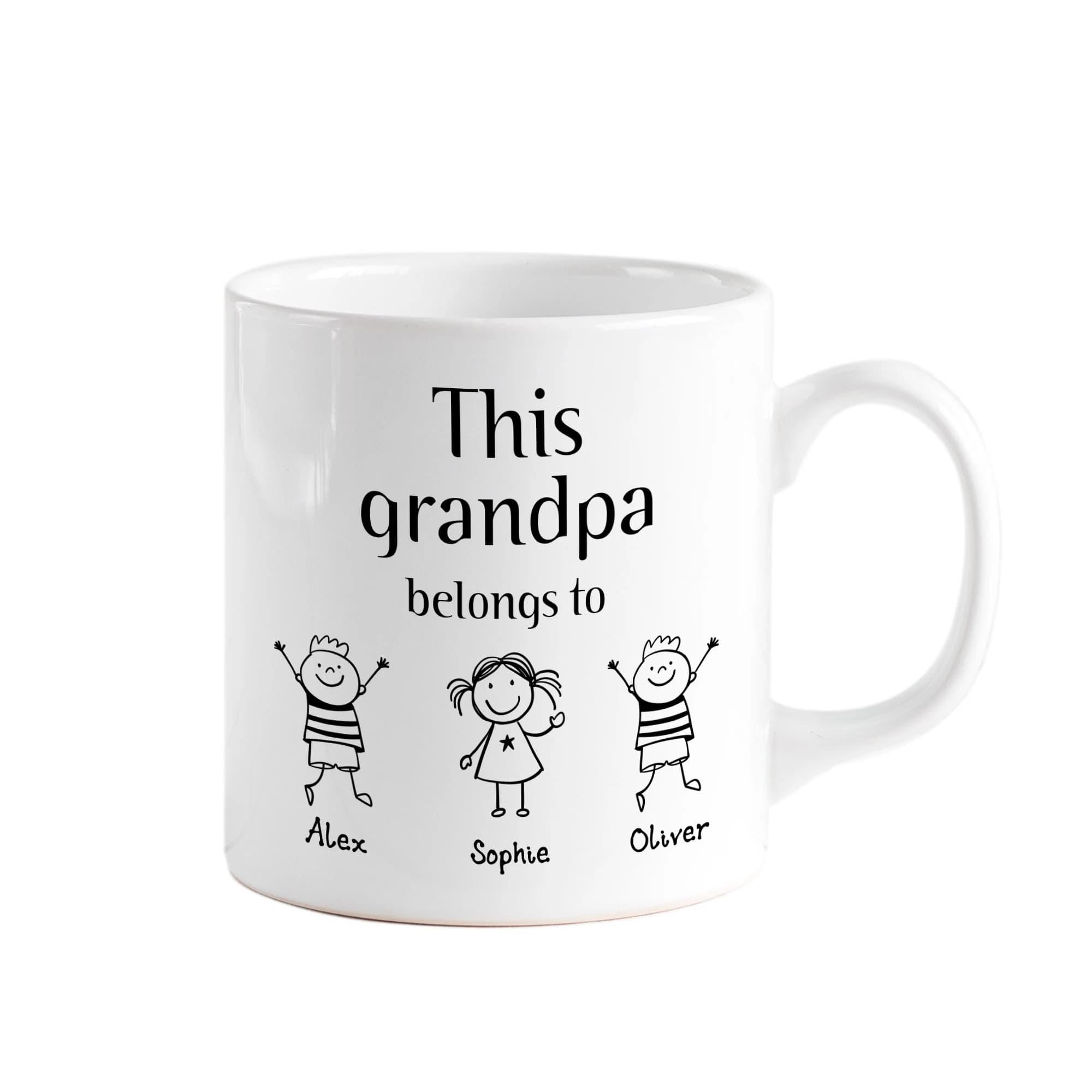 This grandpa belongs to mug with grandchildren names / Christmas Gift for Grandpa / Children drawing / Personalised Father's Day / For pops - image 4