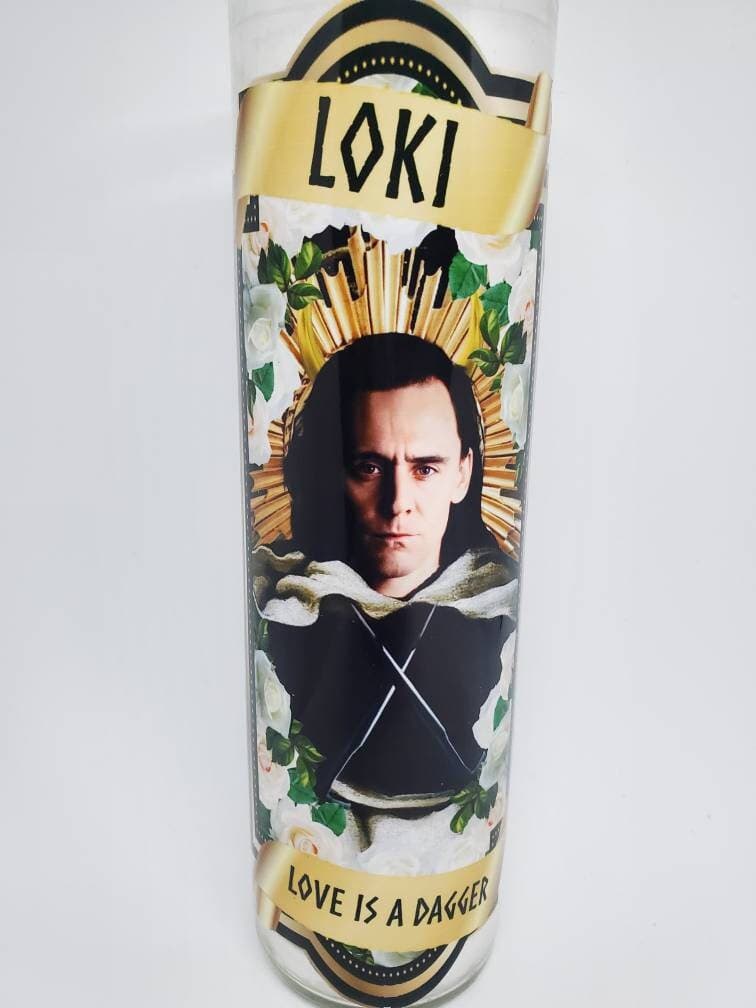 Loki Inspired Saint Candle// Sylvie// Love Is Mischief// Love Is A Dagger// Series// Prayer Candle// Fandle// Fandom Devotion - image 2