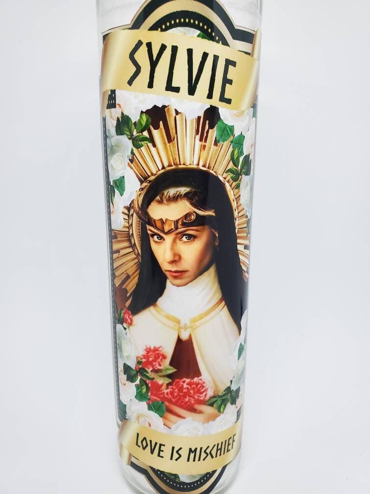 Loki Inspired Saint Candle// Sylvie// Love Is Mischief// Love Is A Dagger// Series// Prayer Candle// Fandle// Fandom Devotion - image 3