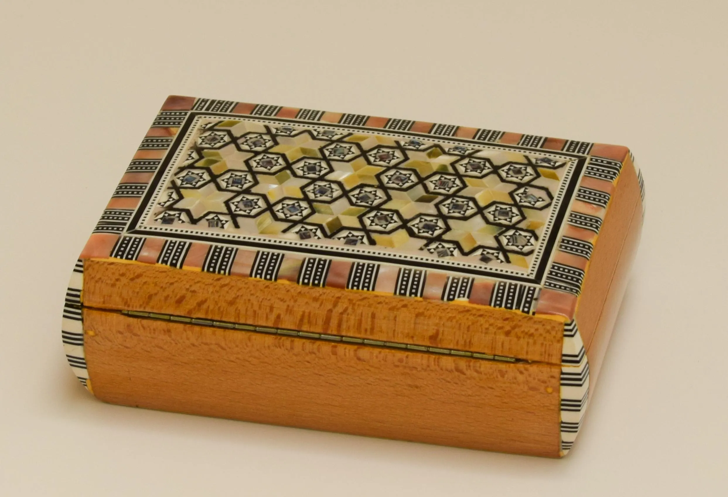 Handmade Mother of Pearl Jewelry Box – Wooden Inlay Trinket Box – Arabic Mosaic Decor - image 2