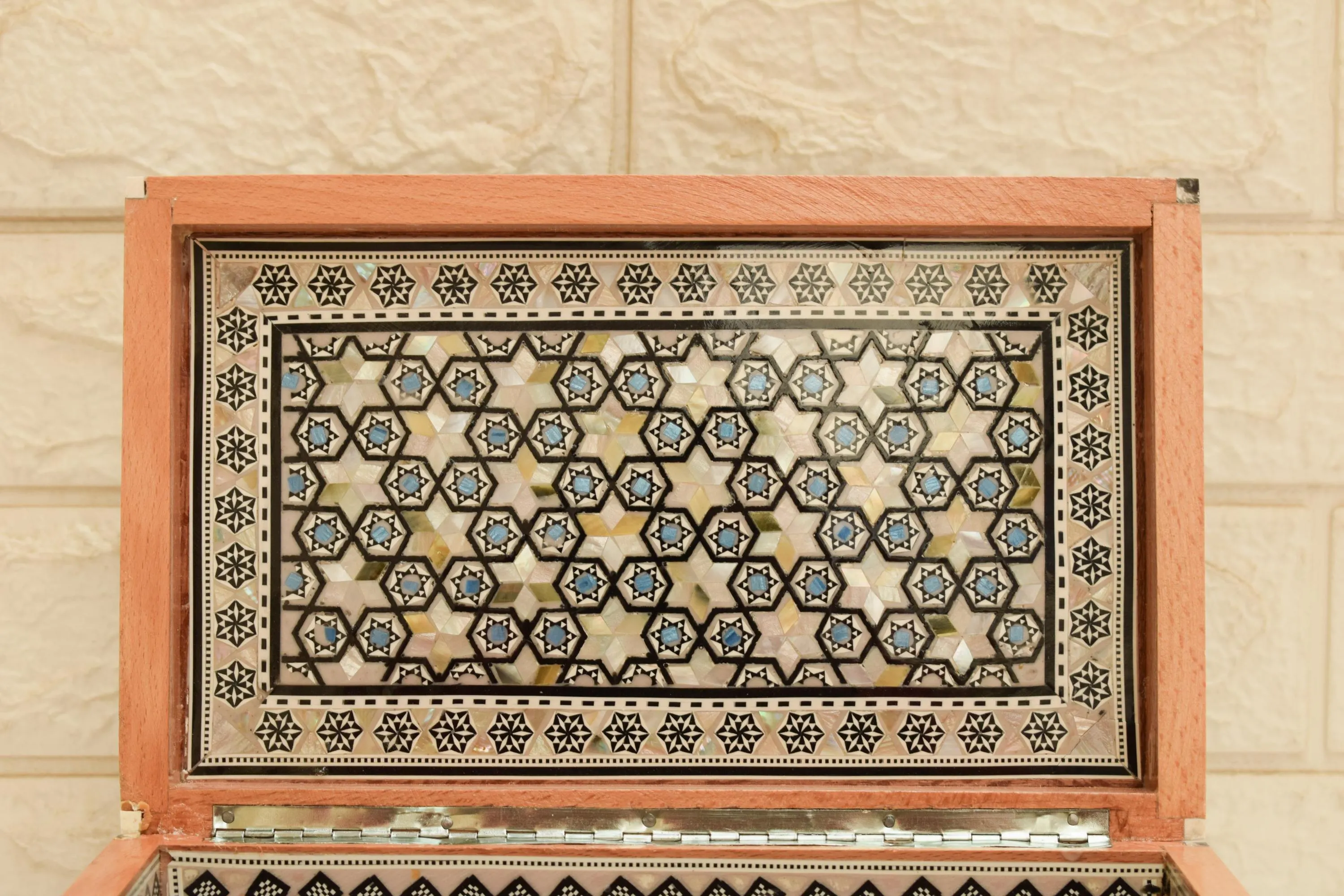 Handmade Mother of Pearl Inlay Jewelry Box – Wooden Mosaic Trinket Box – Moroccan Decor - image 4